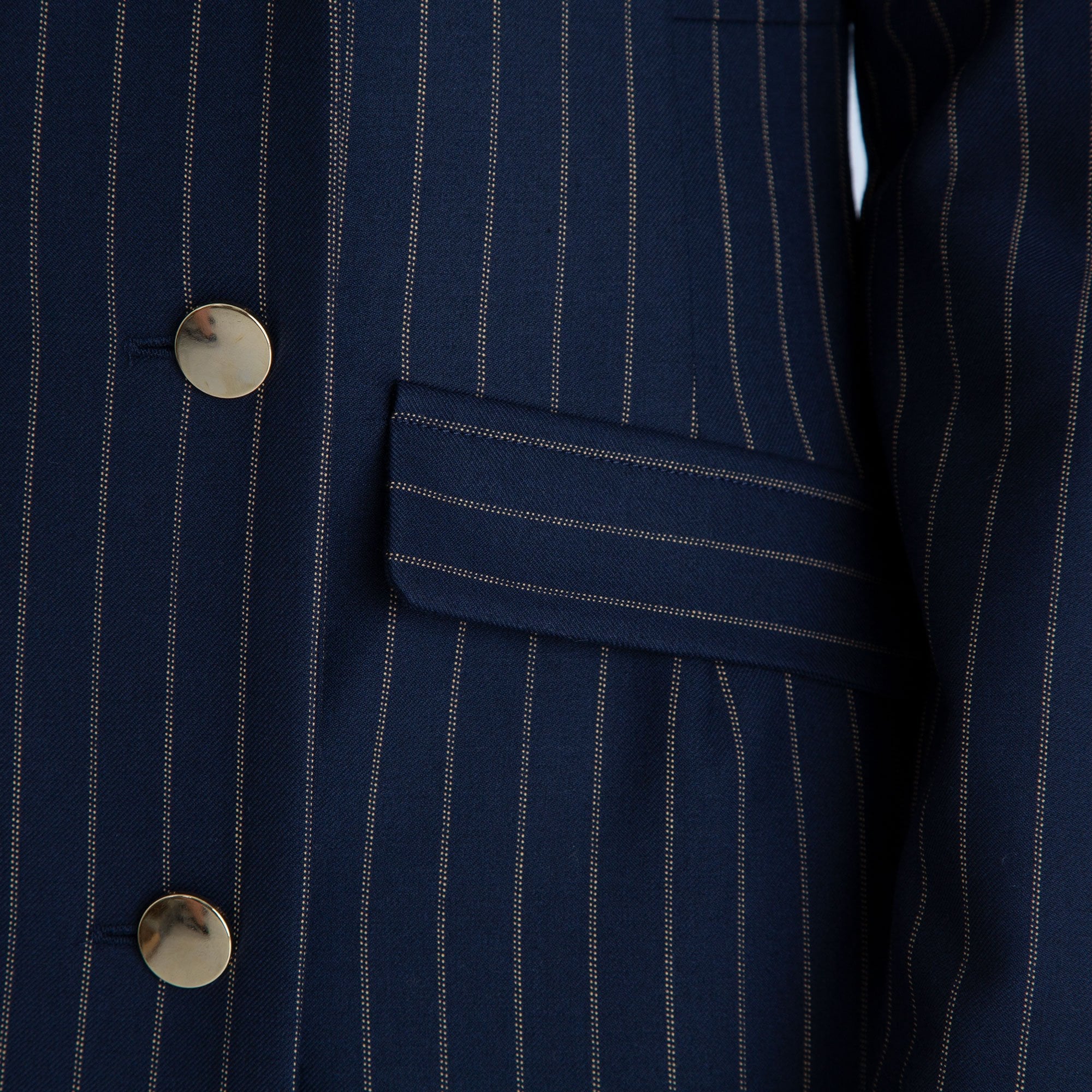 Marie Mero Pinstripe Blazer Dress Navy