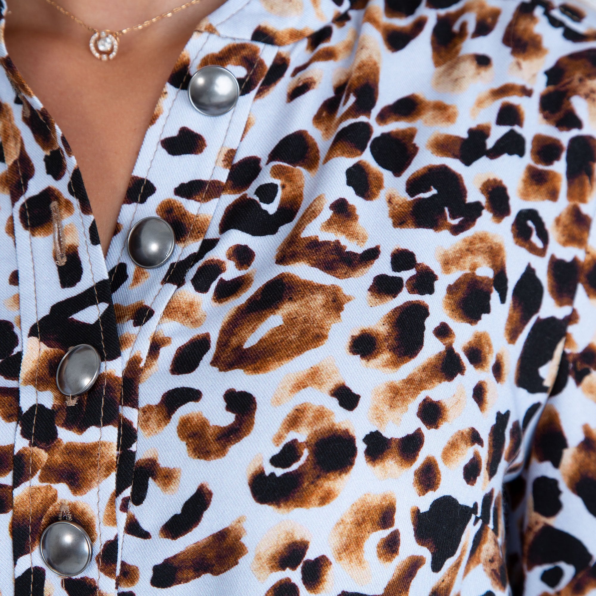 Riani Leopard Print Dress Blue/Brown