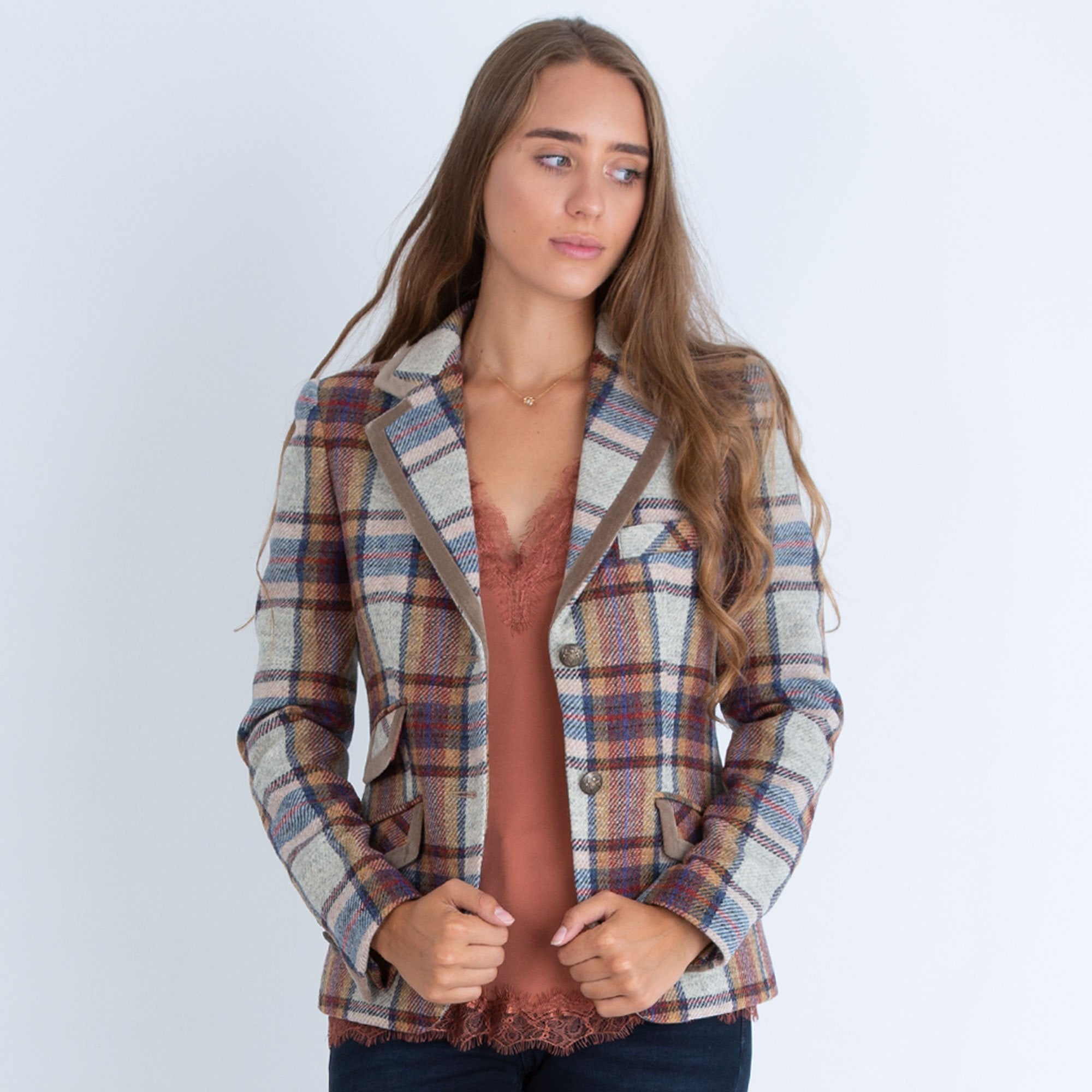 Rosemunde A Line Adjustable Strap Lace Trim Vest Copper