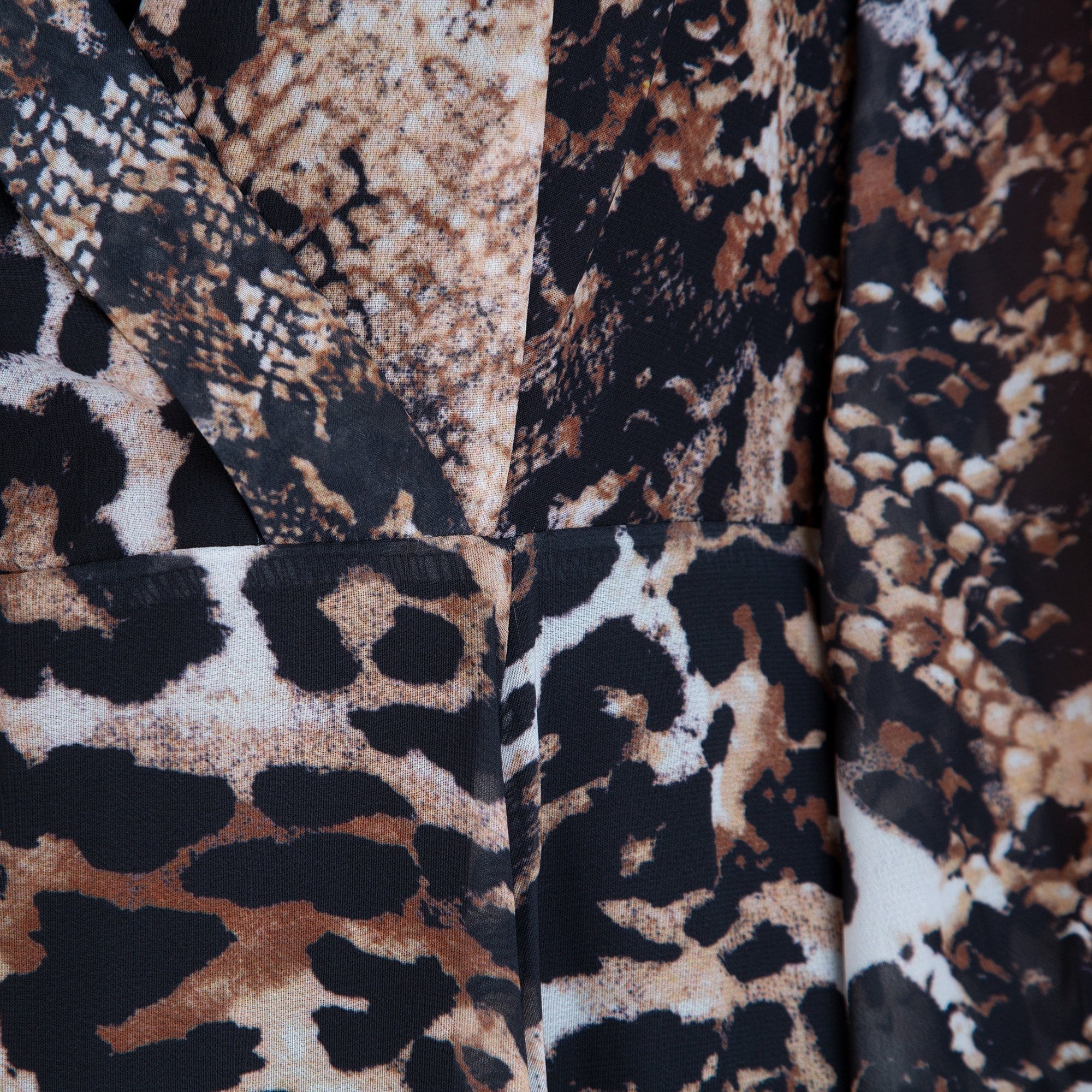 Forever Unique Boa Animal Print Maxi Wrap Dress Brown/Multi