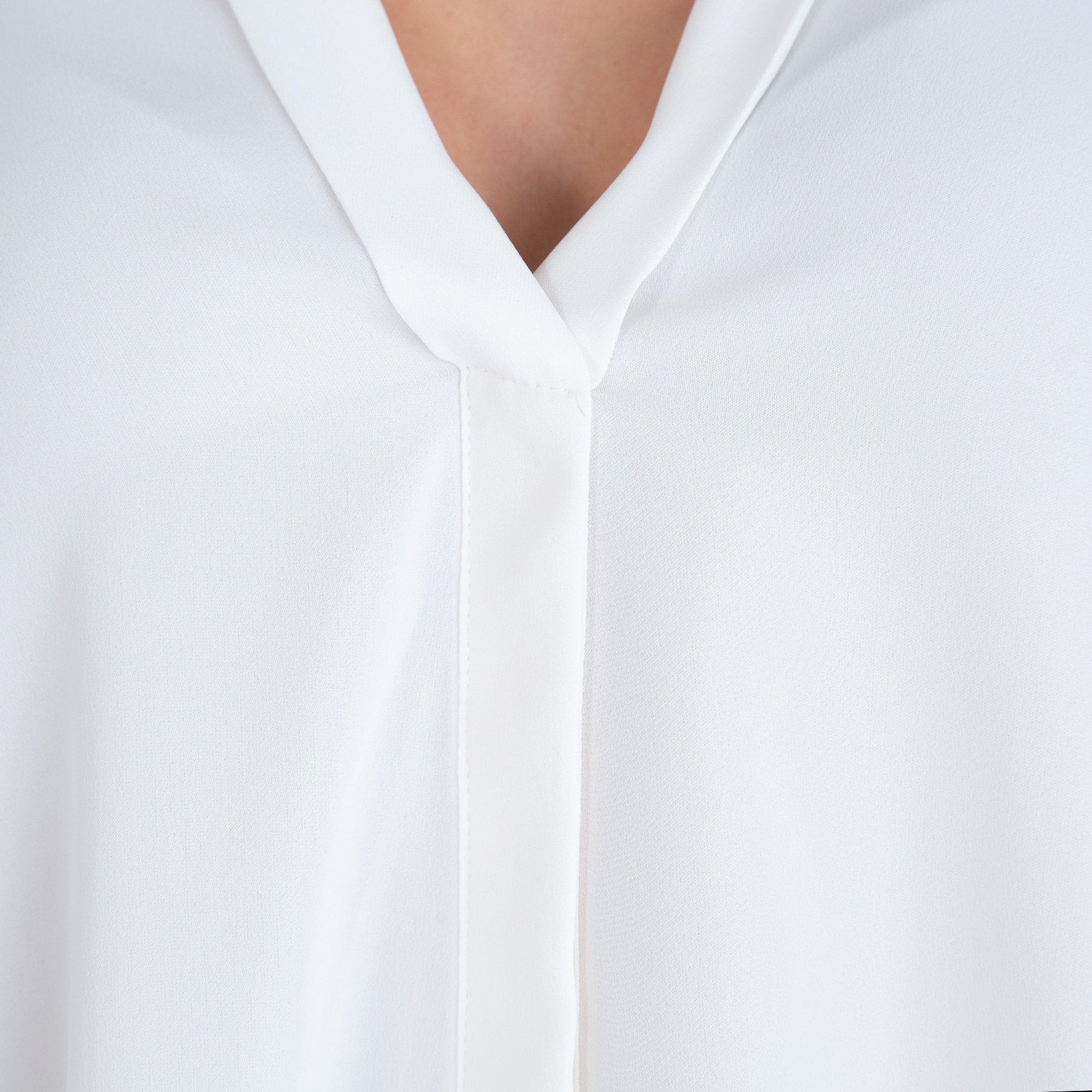 Forever Unique Carrie Blouse With Pleat Front And Braided Cuff Ivory