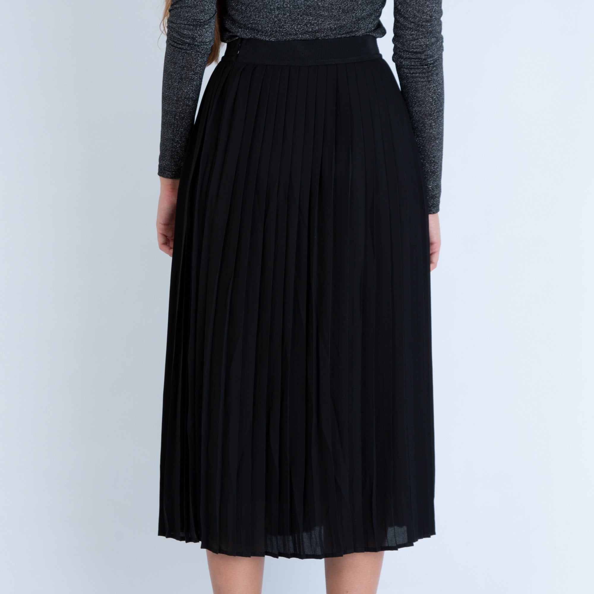 Masai Sunny Pleated Skirt With Elasticated Waist Black