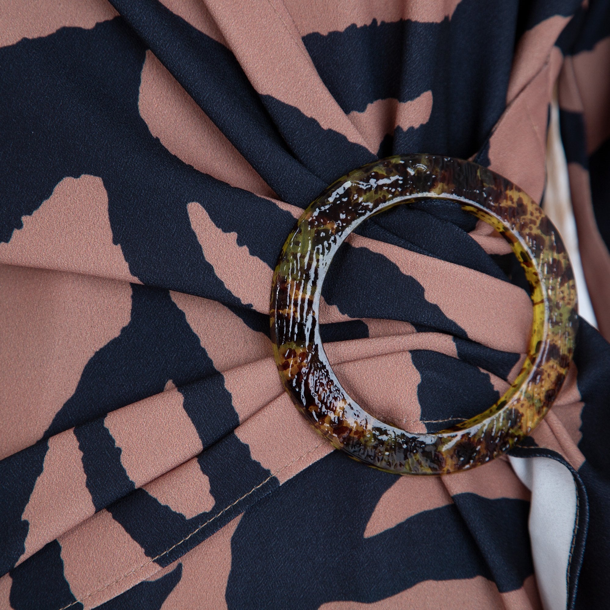 Forever Unique Zayda Zebra Print Midi Wrap Dress Camel/Black