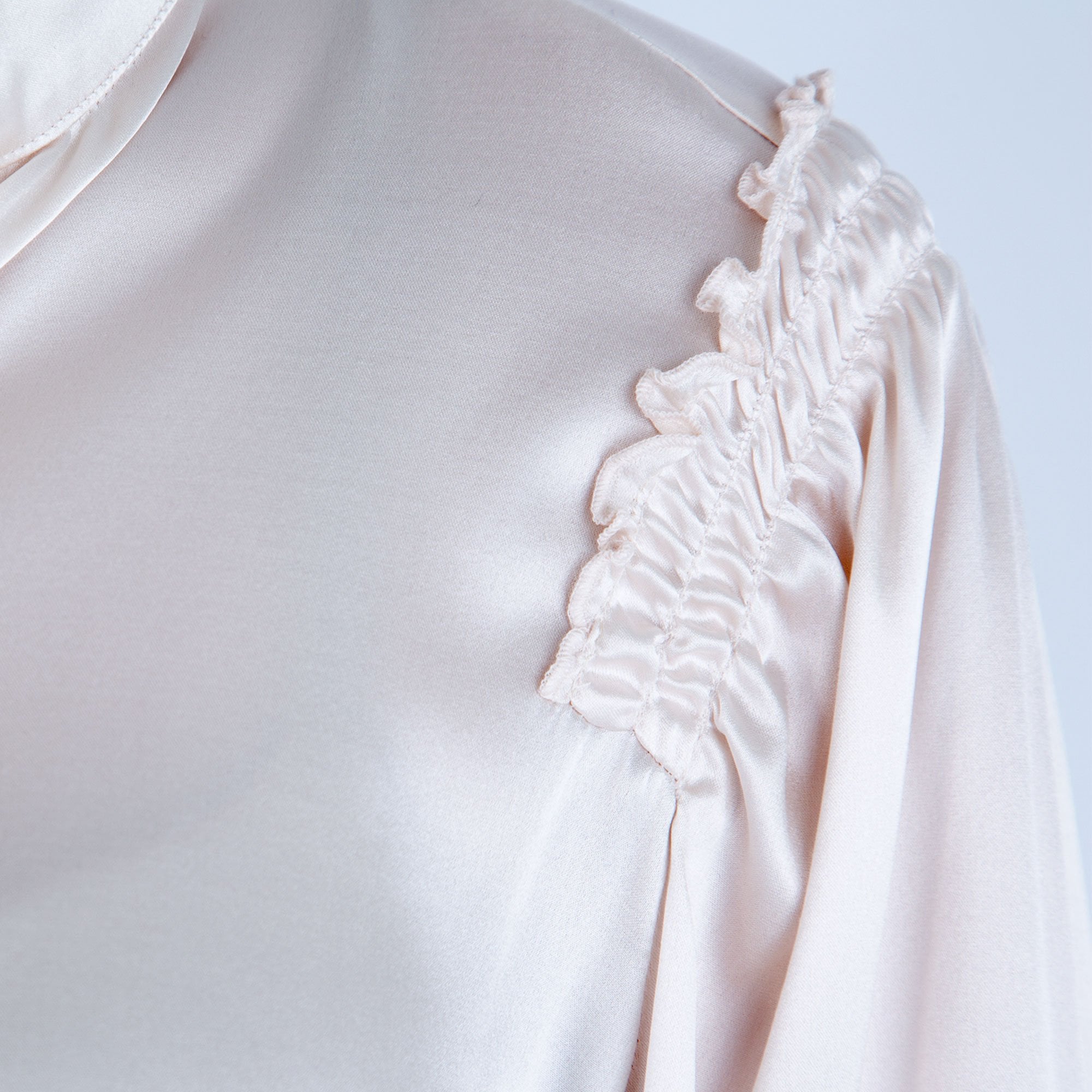 Luisa Cerano Silk Satin Blouse Oyster