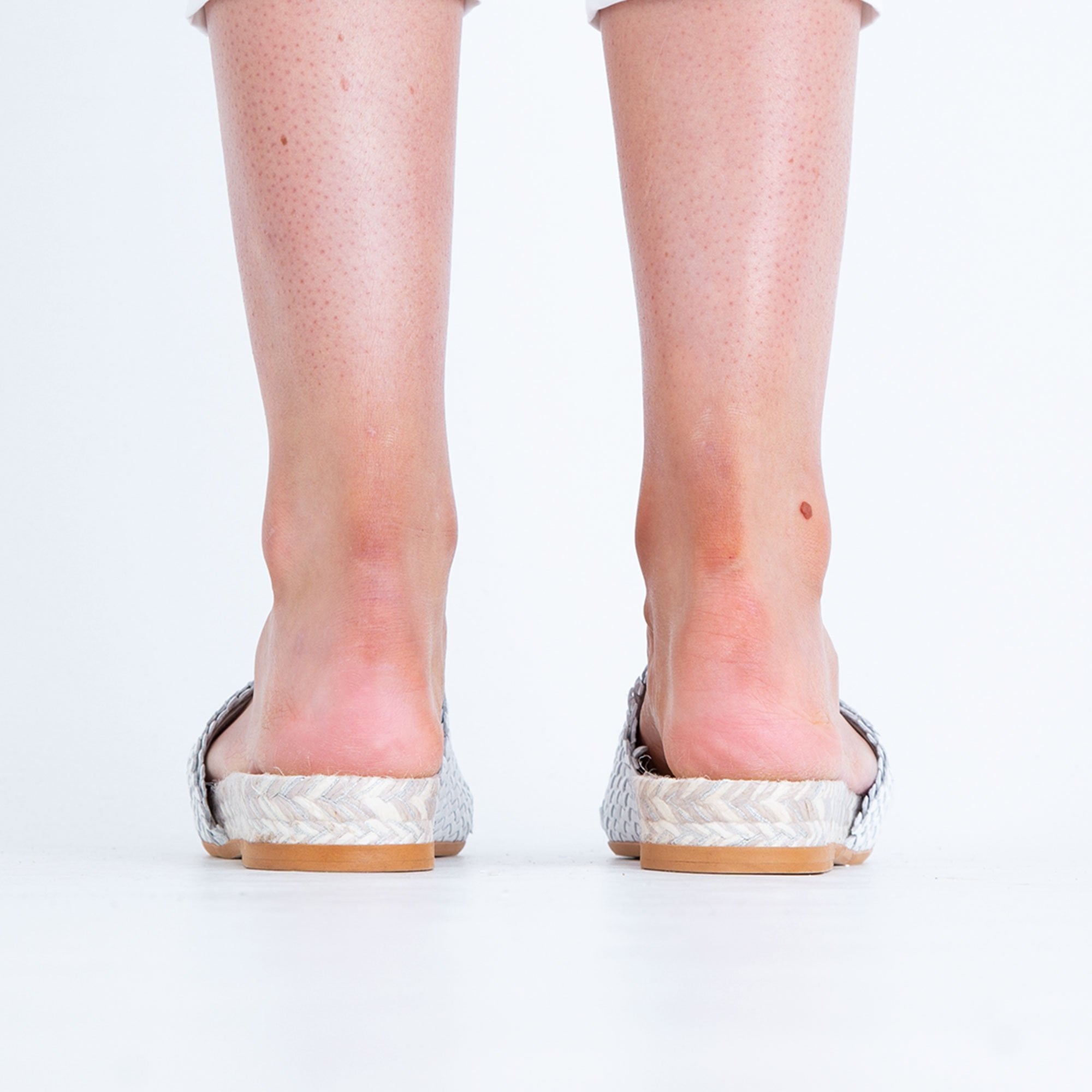 Kanna Woven Slide On Flat Sandal White