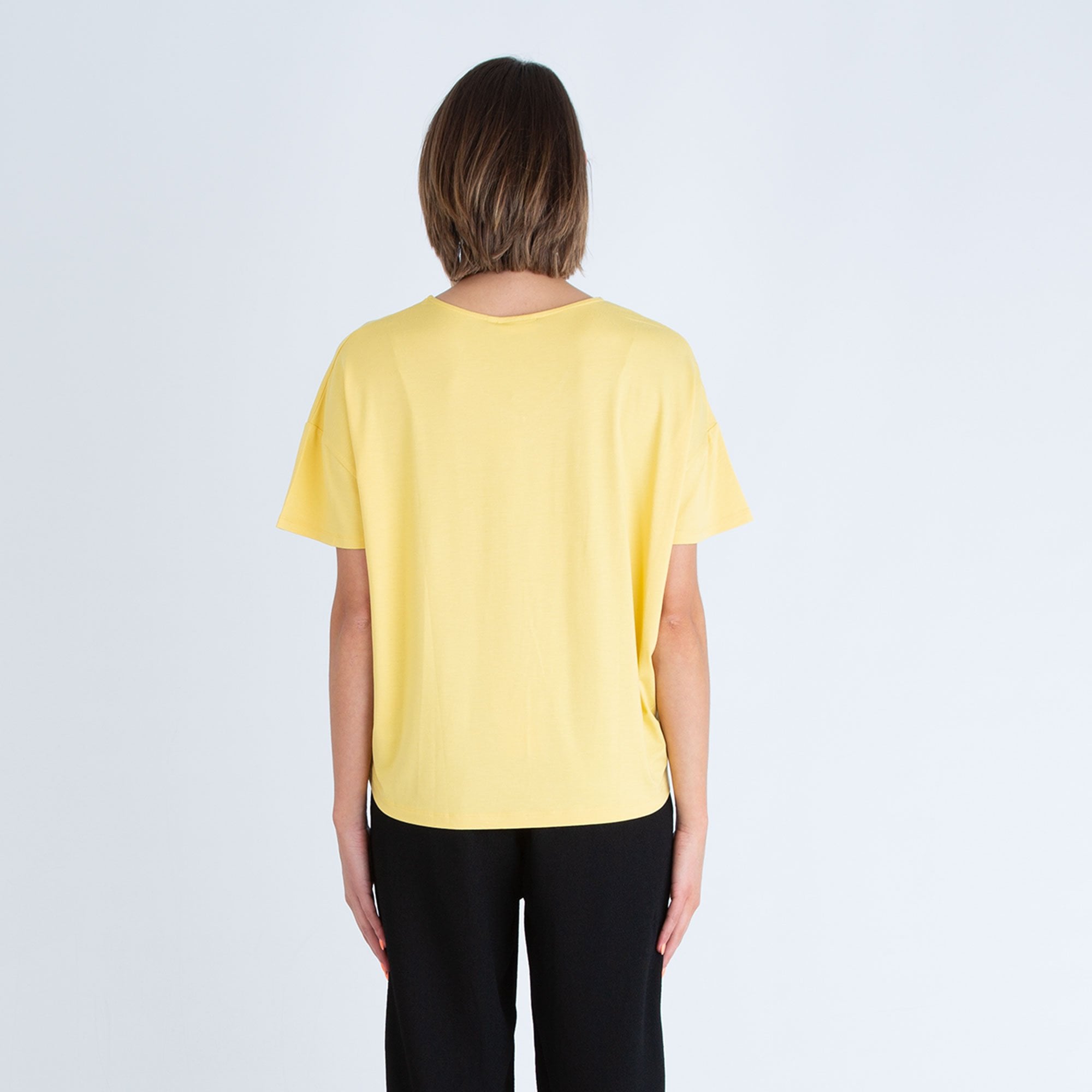 Masai Dalia V Neck Jersey Short Sleeve Top Yellow
