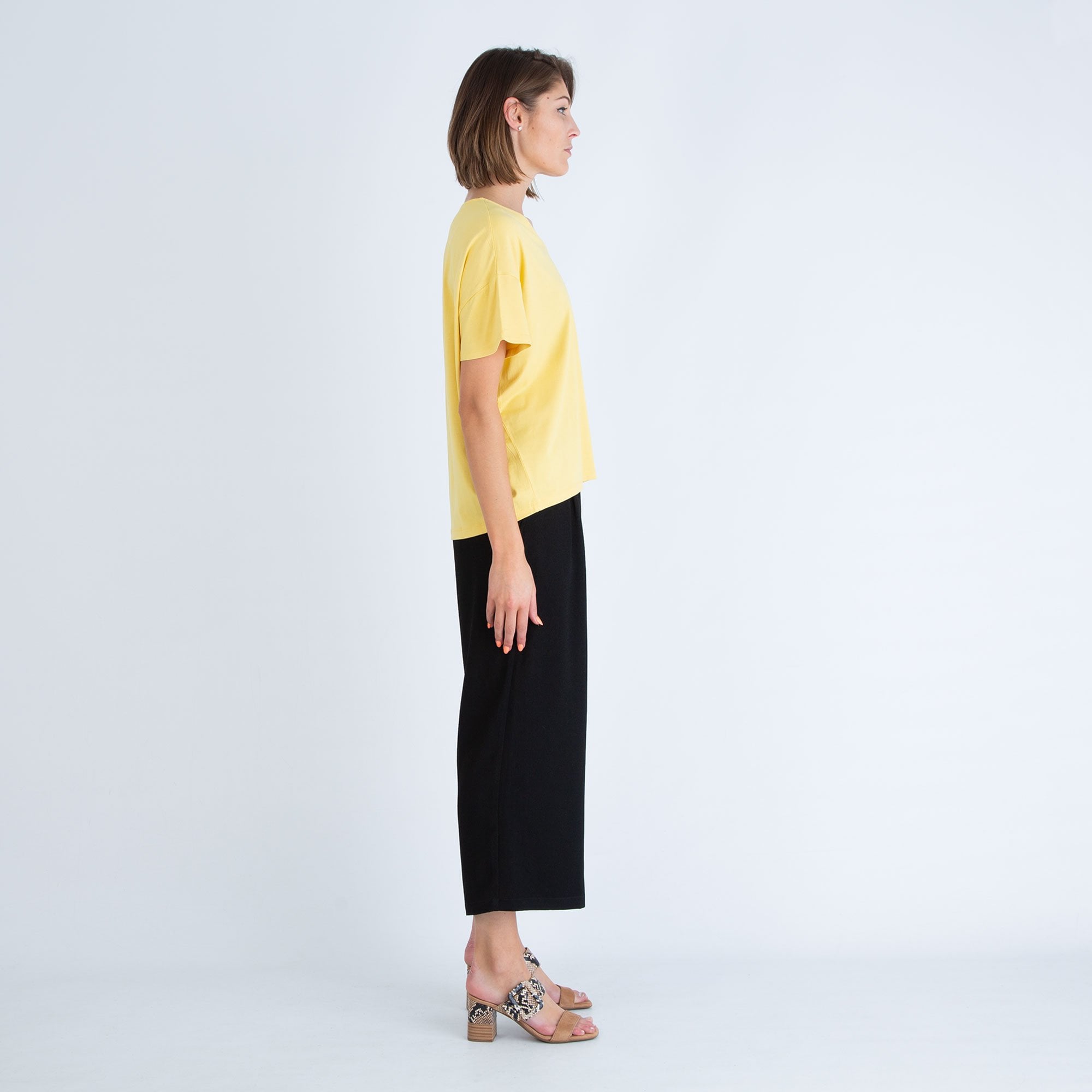 Masai Dalia V Neck Jersey Short Sleeve Top Yellow