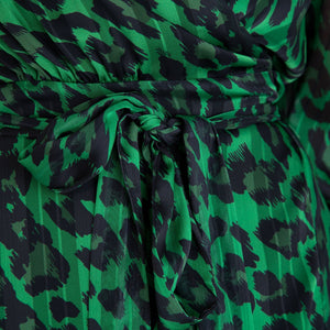 sachin and babi light blue dress Green Leopard Dress