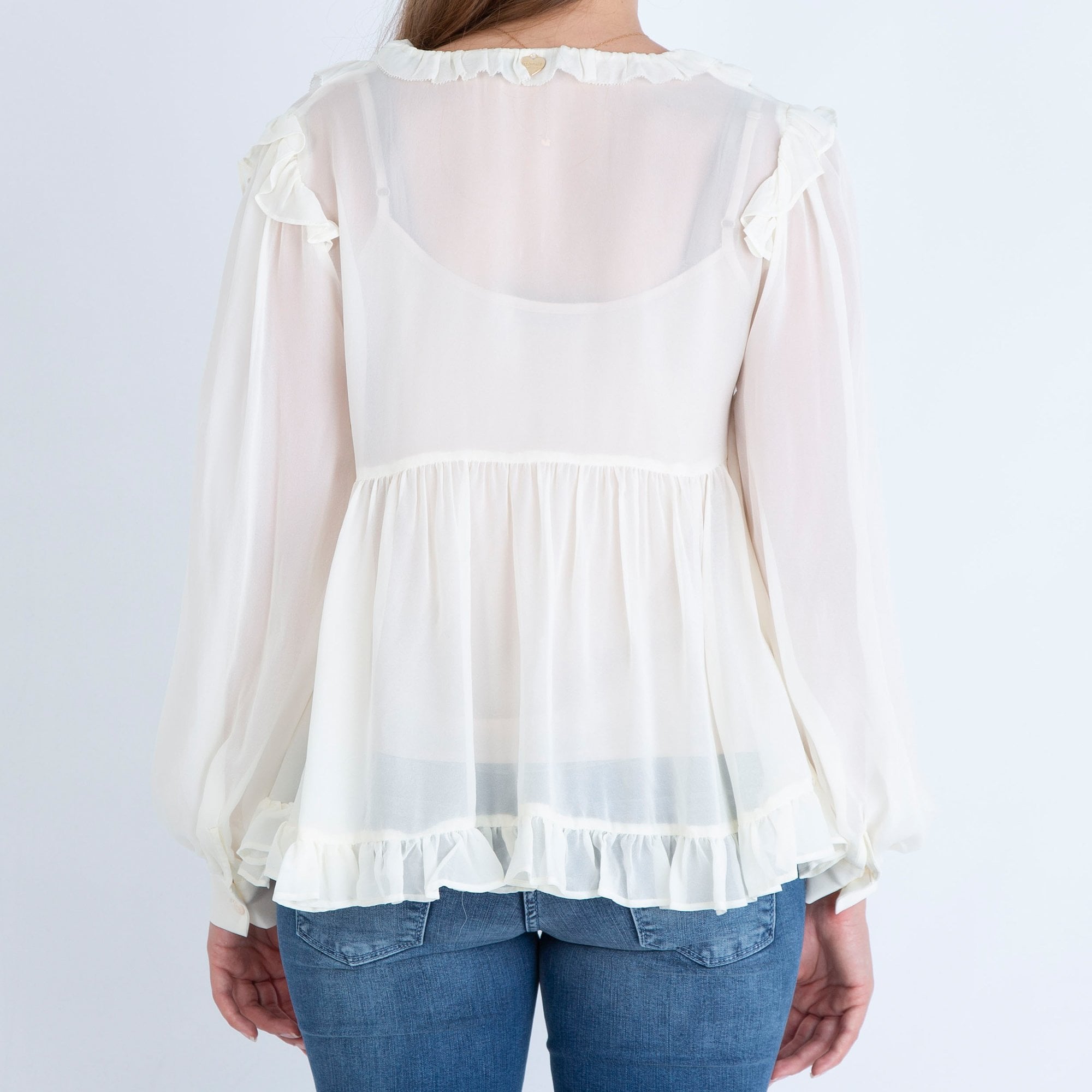 Twinset Pretty Frill Trim Blouse Cream