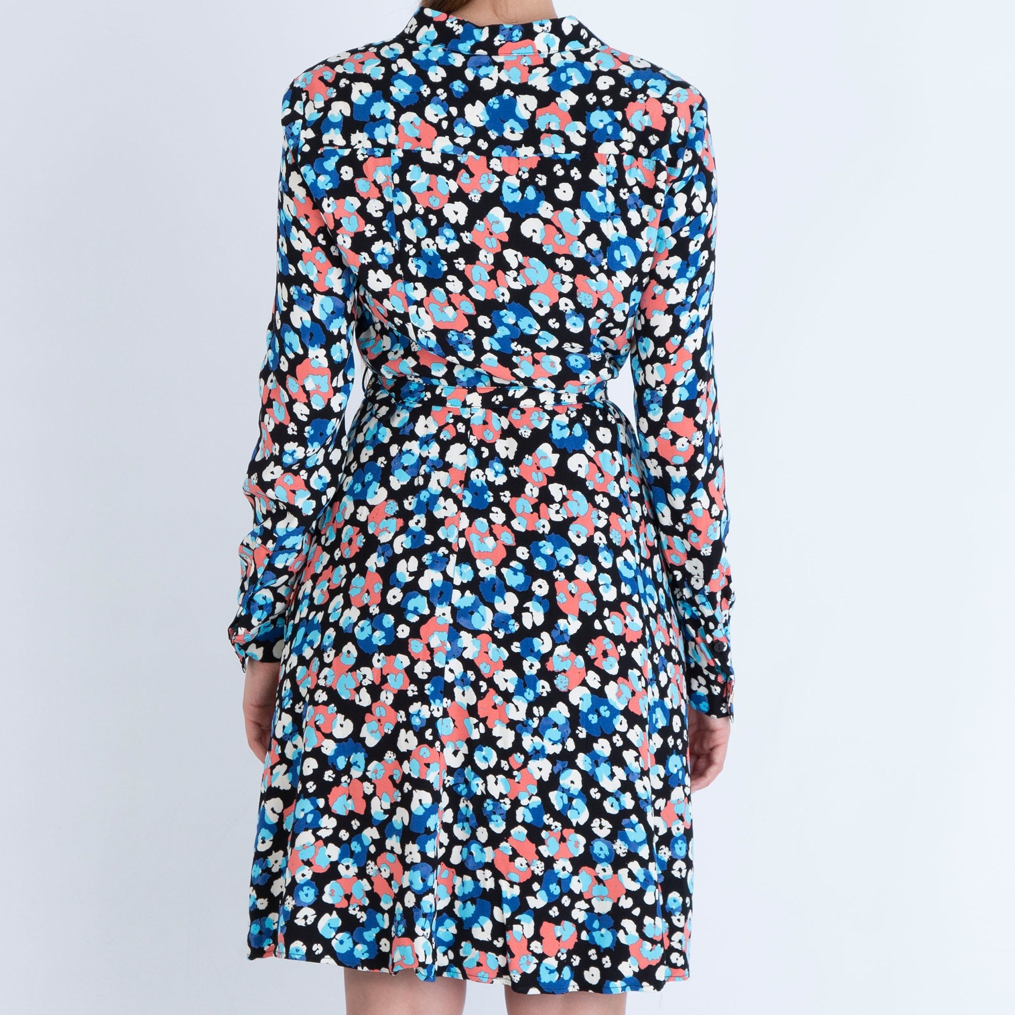 Fabienne Chapot Leopard And Blossom Print Belted Dress Black/Multi