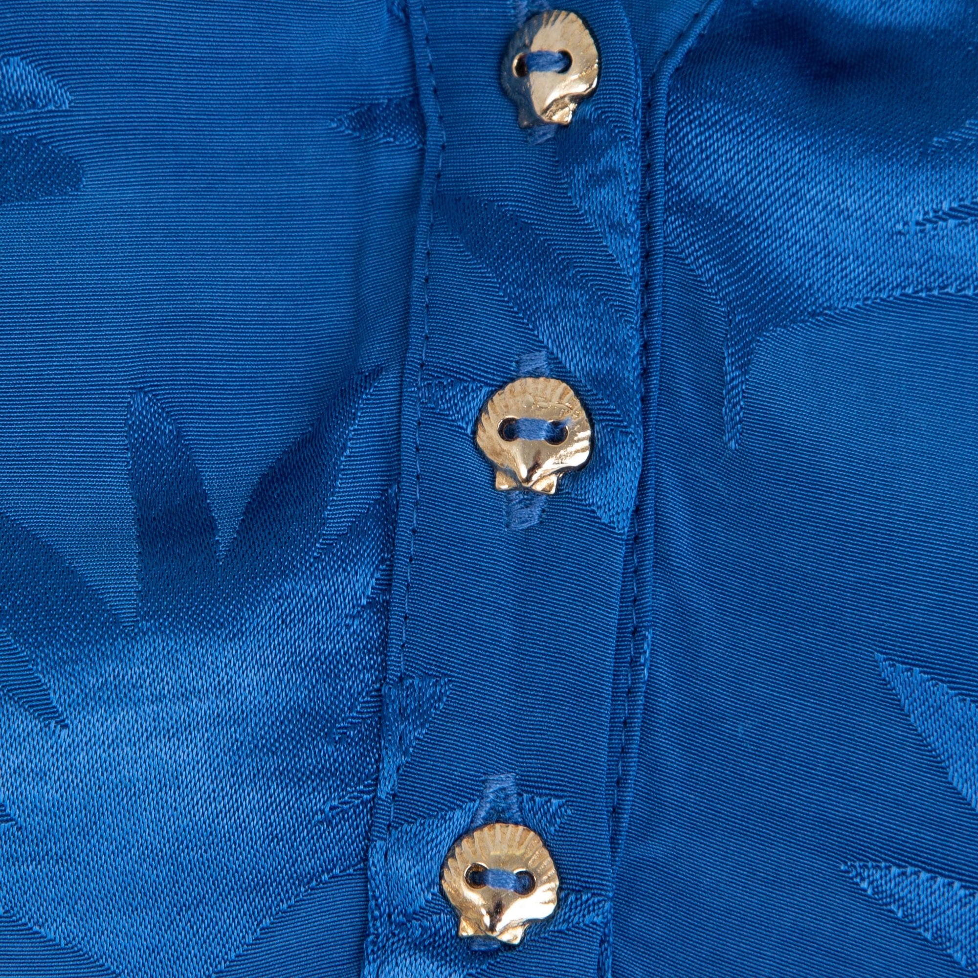 Fabienne Chapot Fan Print Blouse With 3/4 Sleeve Blue