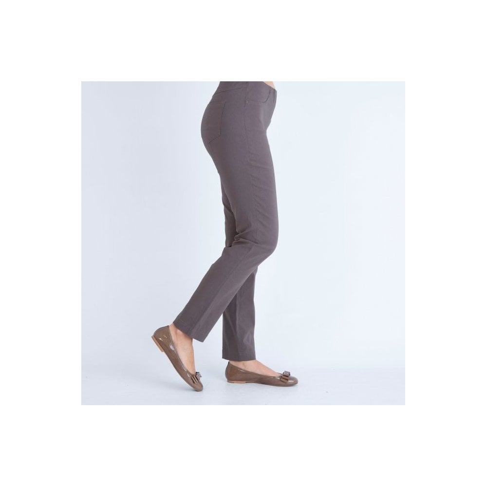 Robell Bella Long Trouser With Back Pocket Chocolate 38