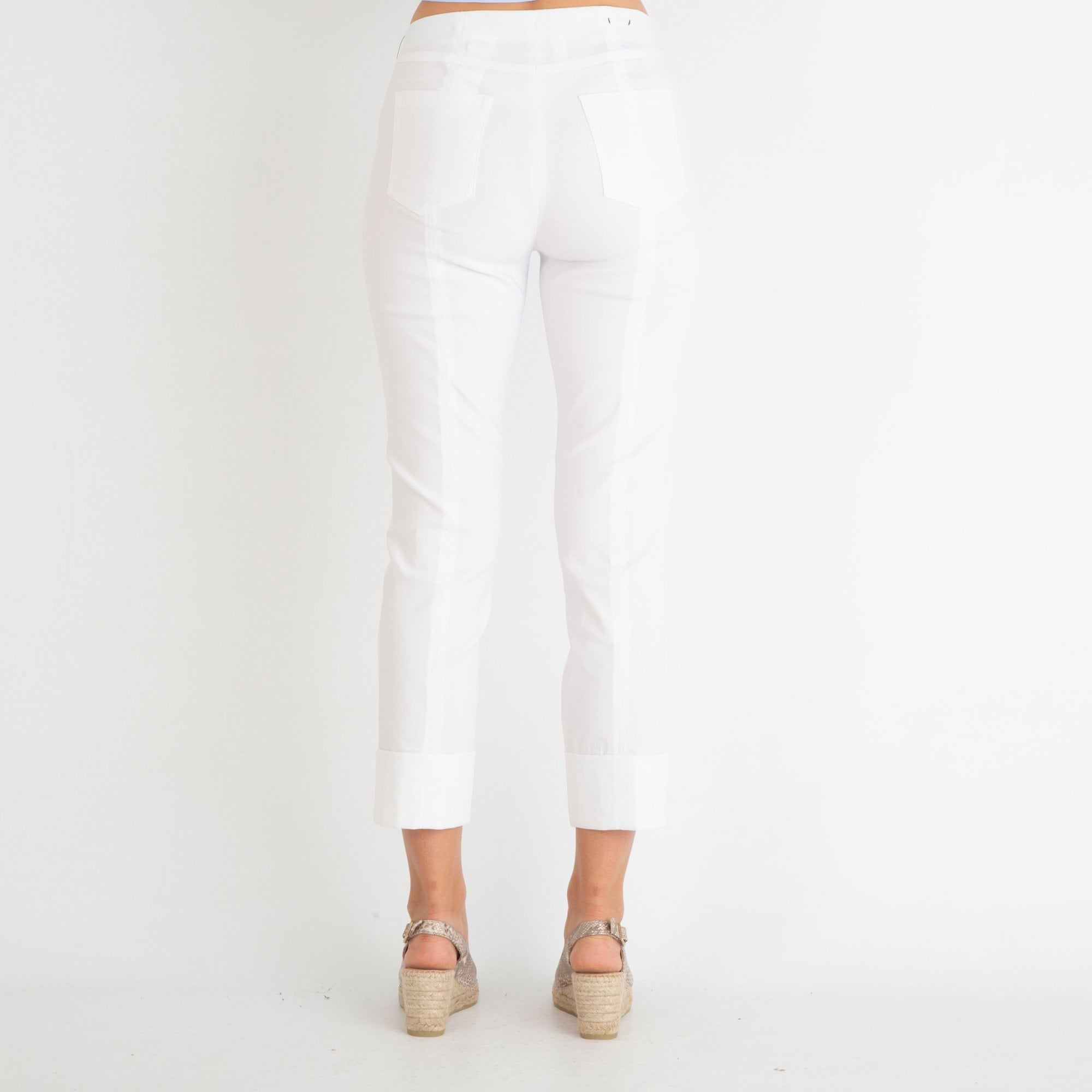 Robell Bella 09 Cropped Trouser With Turn Up White