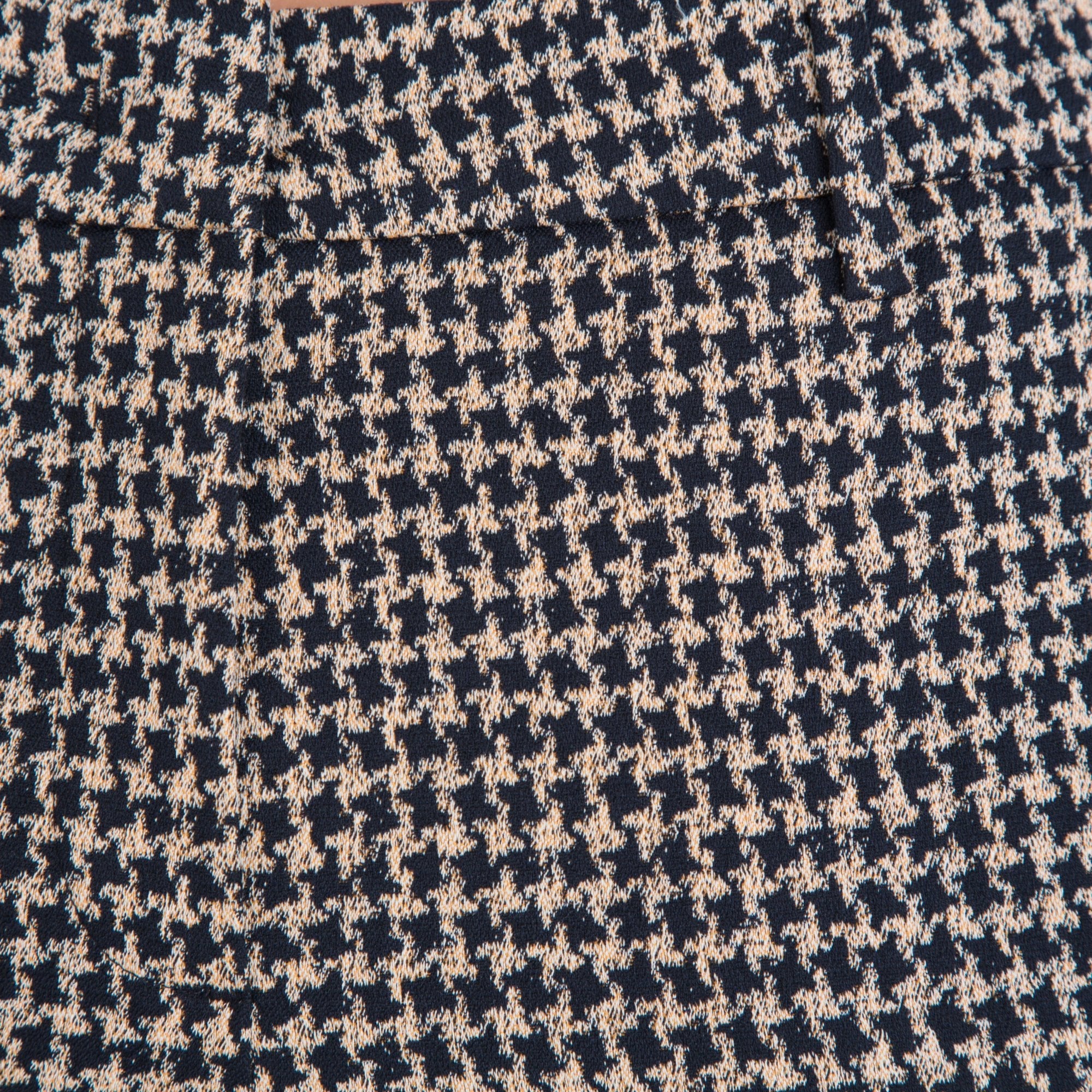 Luisa Cerano Houndstooth Check Slim Trouser Black/camel