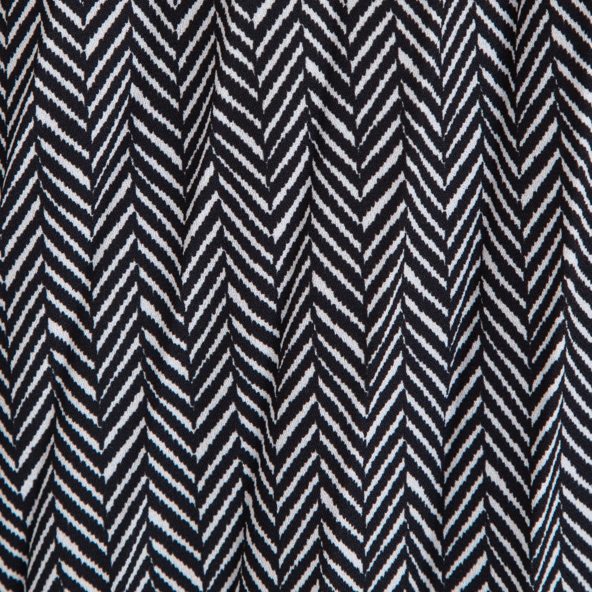 Luisa Cerano Herringbone Pleated Skirt Black/white