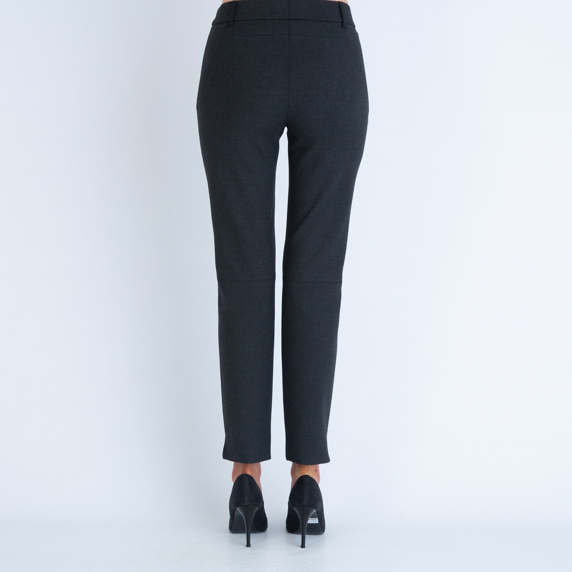 Robell Mimi Flannel Smart Trouser With Zip Detail Charcoal 99