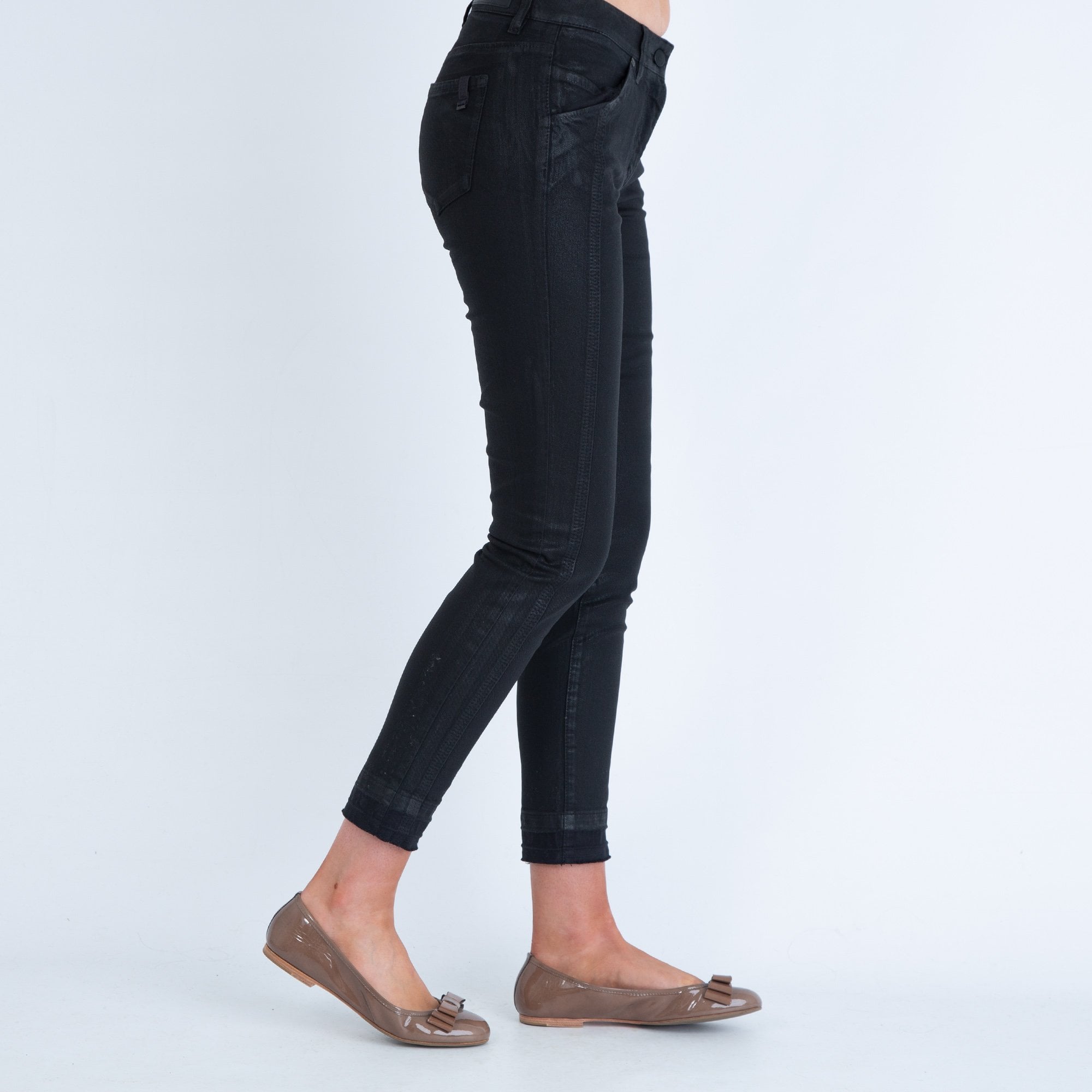 Luisa Cerano Waxed Jean Black