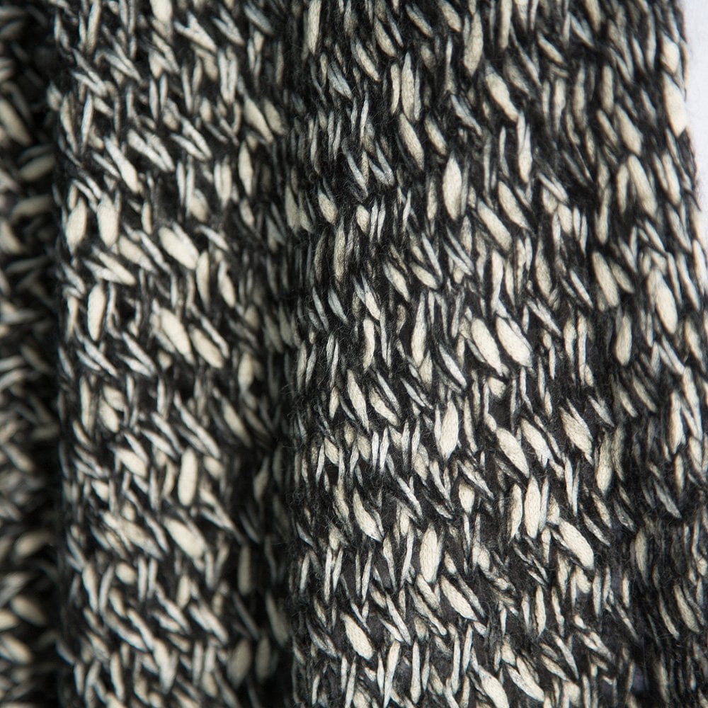 Ozai N Ku Knitted Jacket With Fabric Back Grey/black