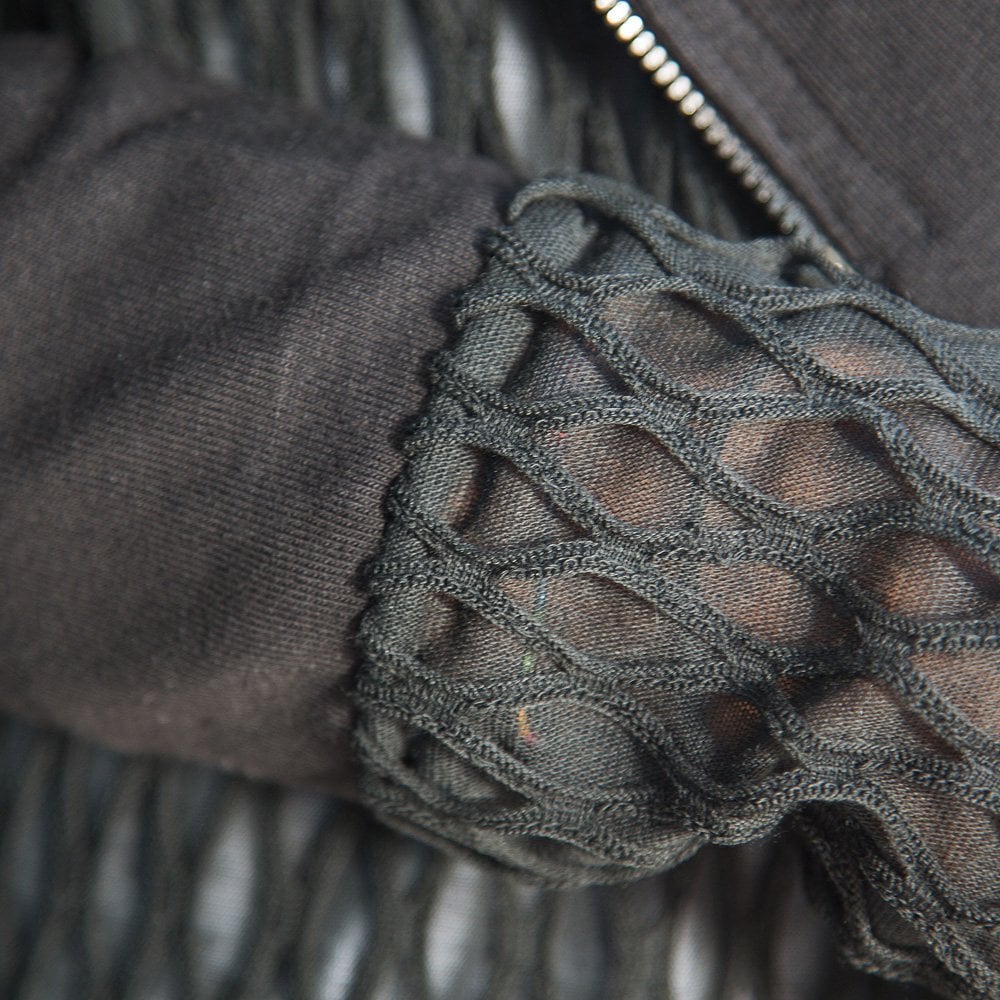 Ozai N Ku A Symmetrical Fastening Hooded Jersey Cardigan Black