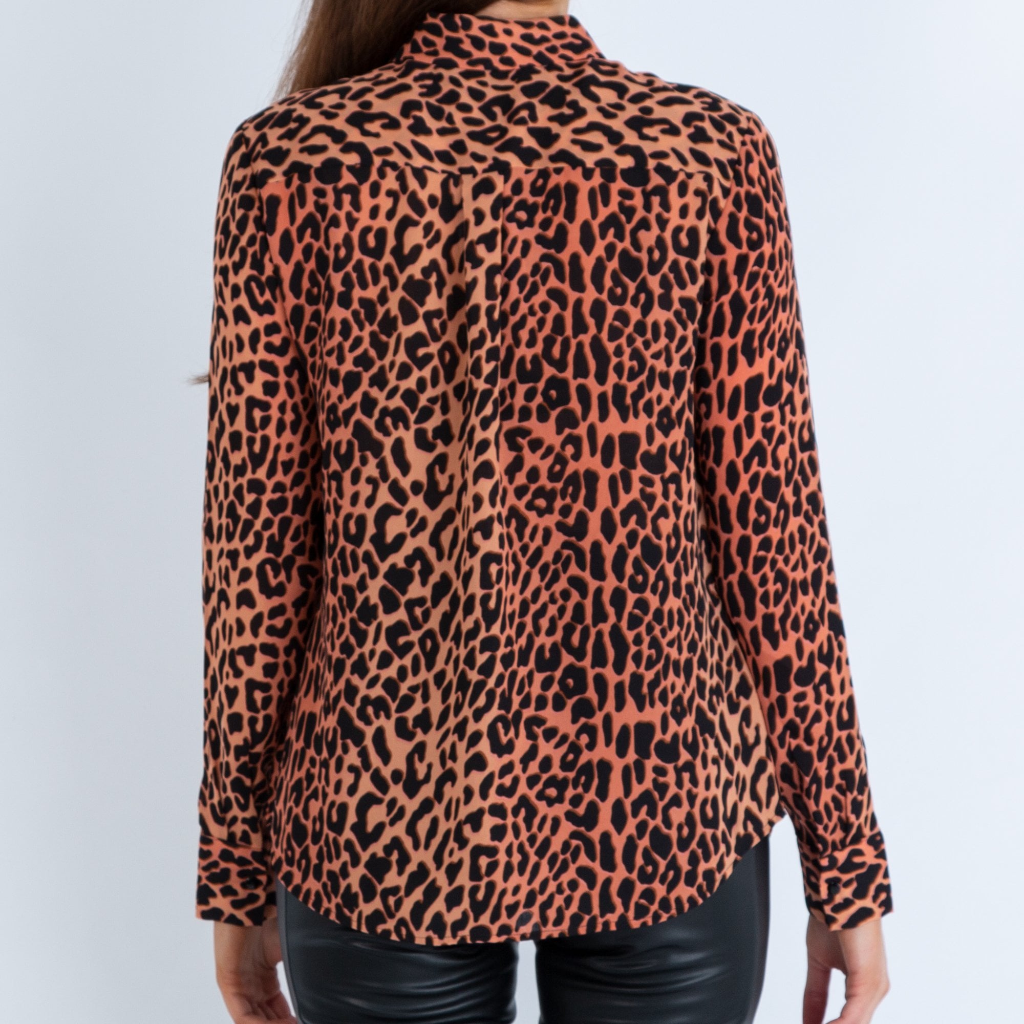 Scotch & Soda Leopard Print Shirt Burnt Orange/black