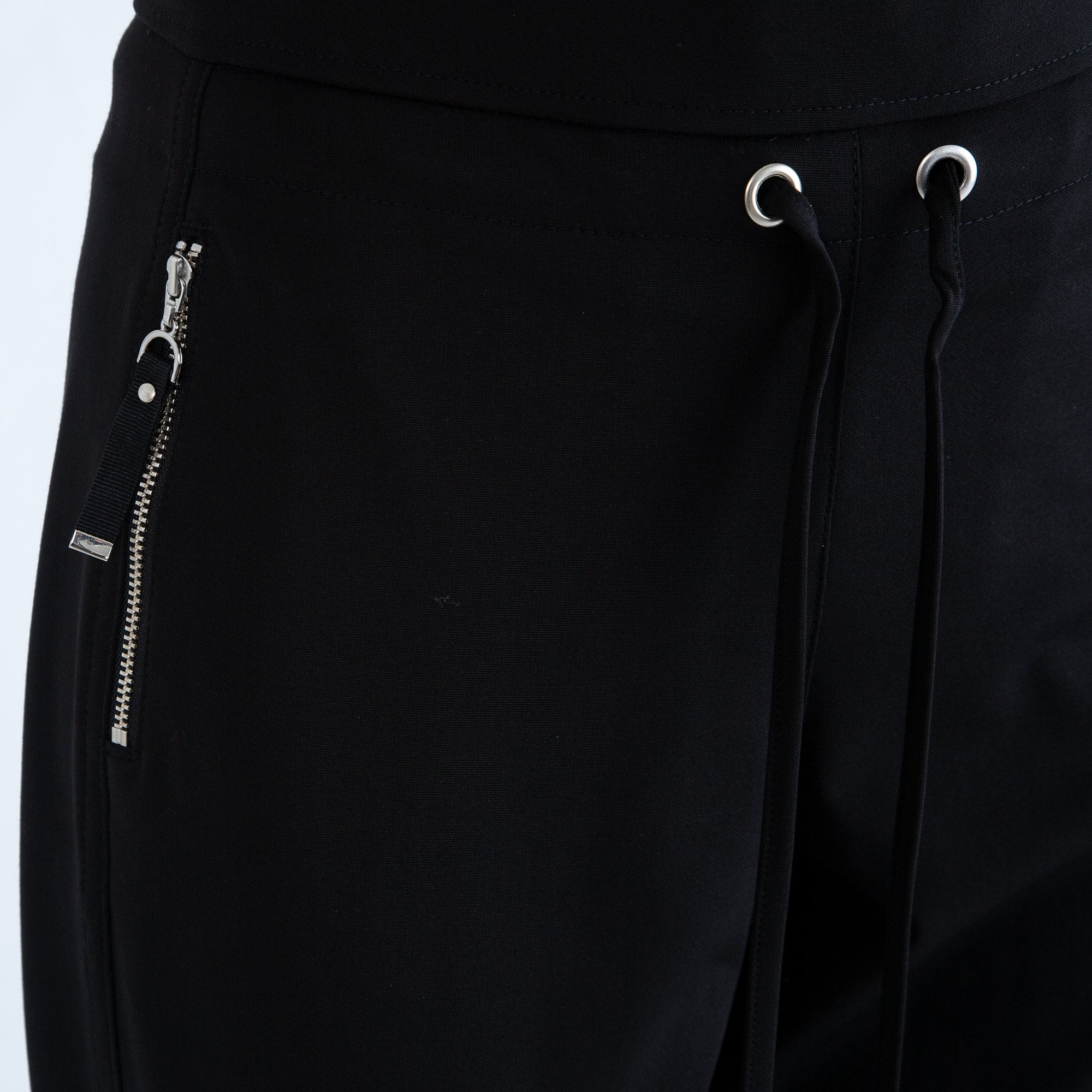 Robell Drawstring Waist Casual Techno Jogger Black