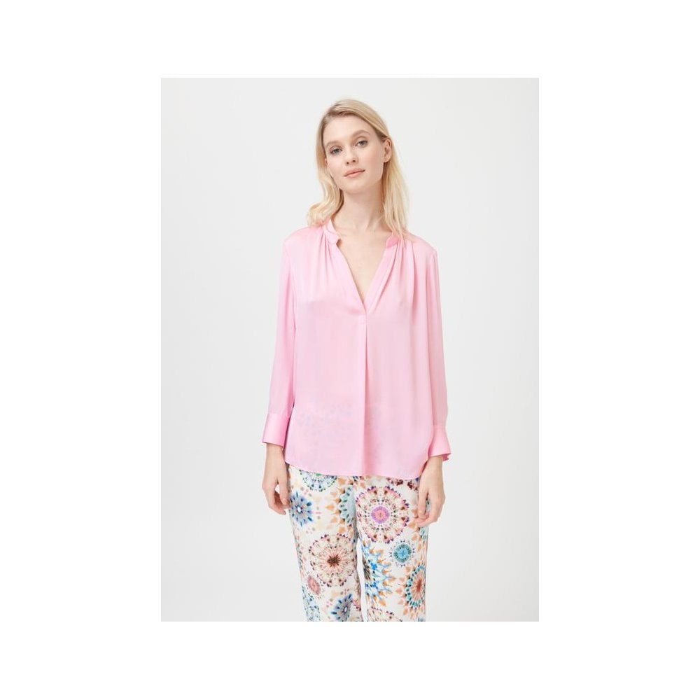 Dea Kudibal Penelope Plain Split Front Silk Blouse Candyfloss