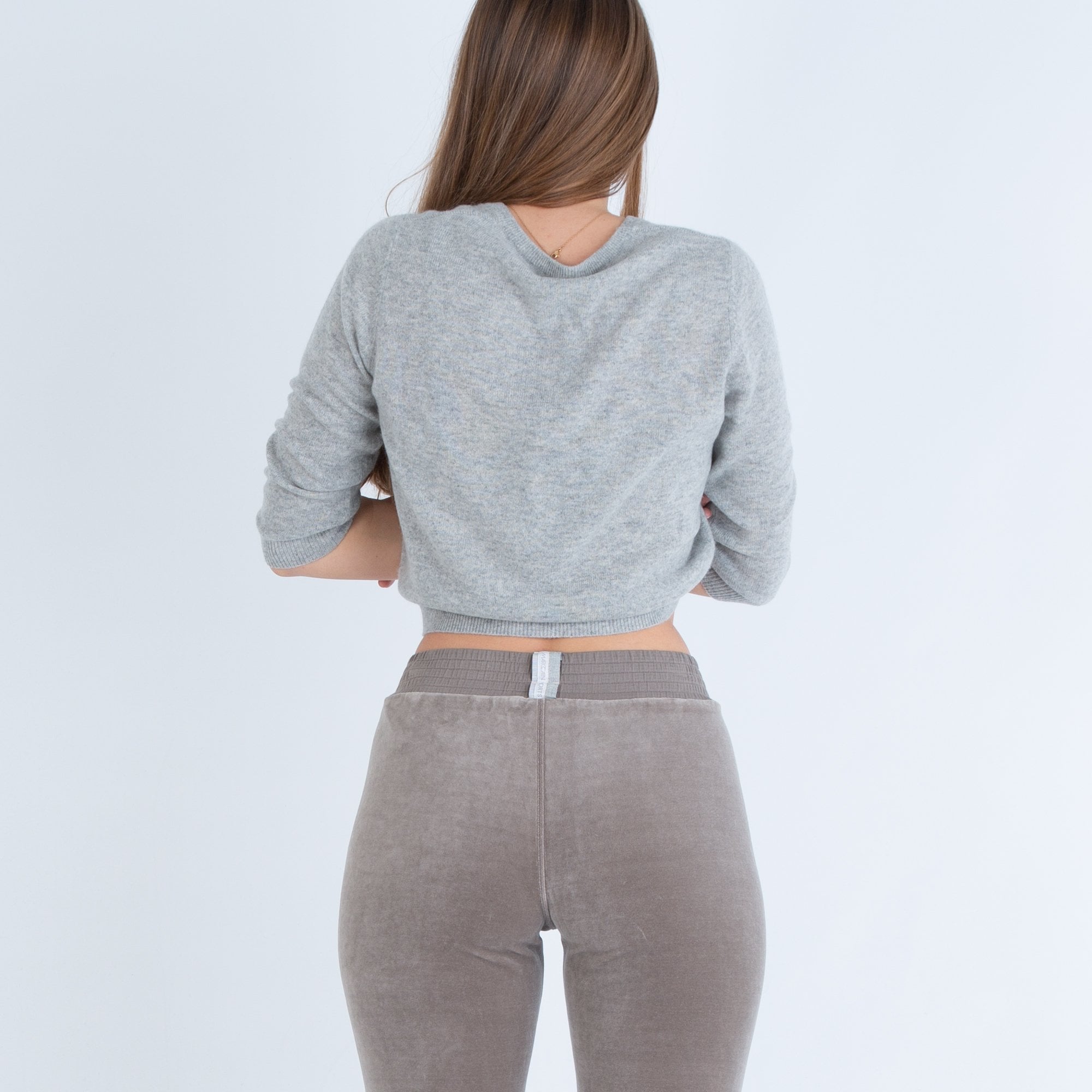 Repeat Cashmere Short Cashmere Cardigan Light Grey