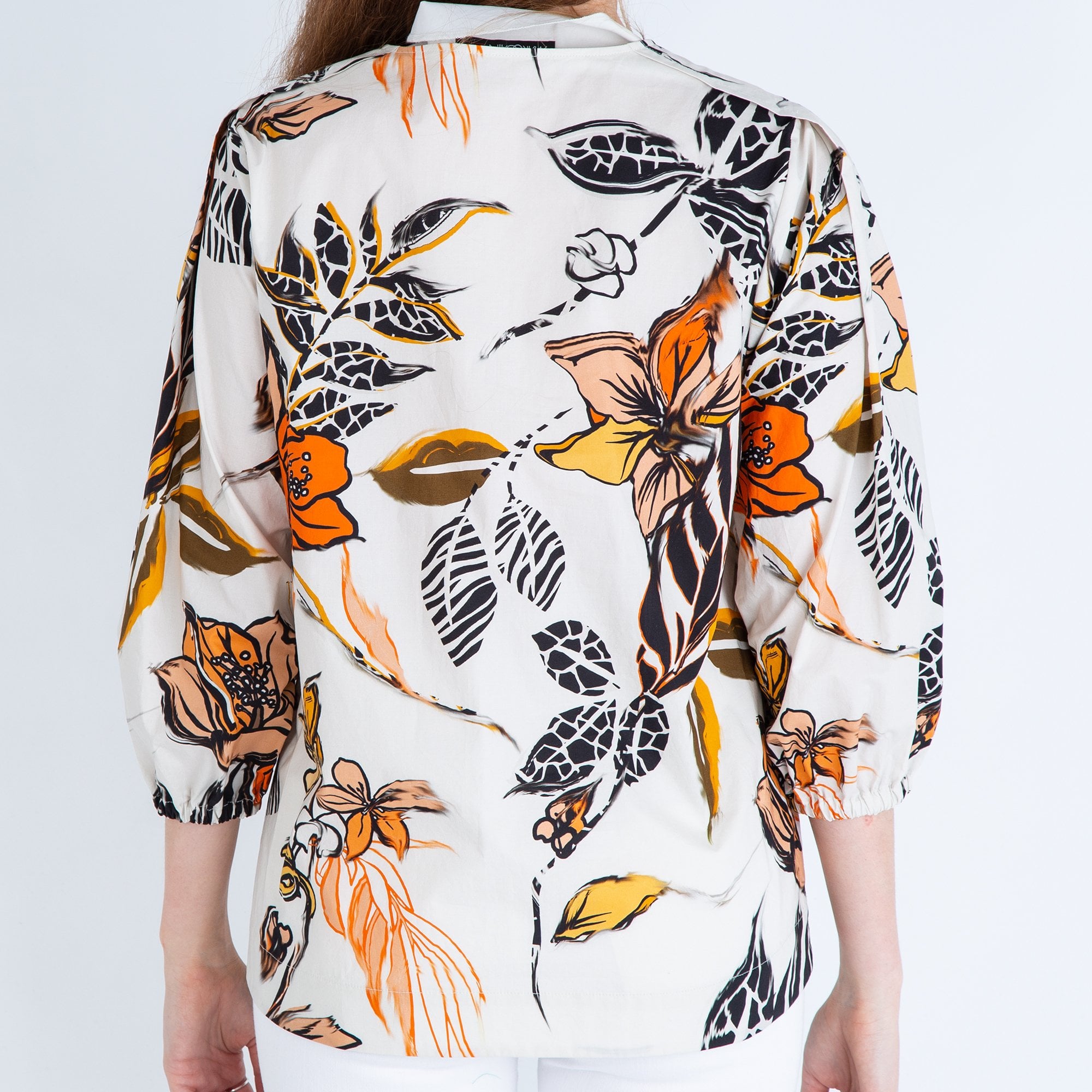 Marc Cain Floral Paper Blouse Cream/Multi
