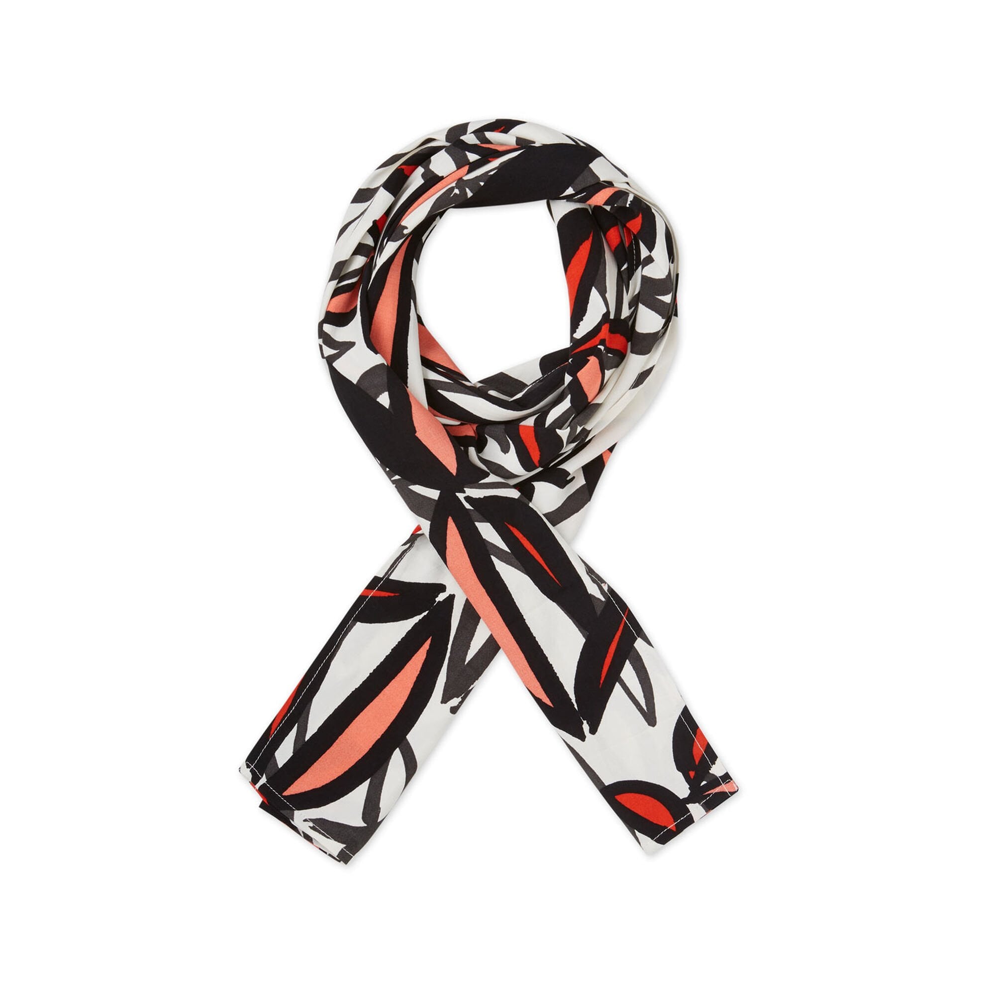 Masai Floral Print Scarf To Match Cream/black/red