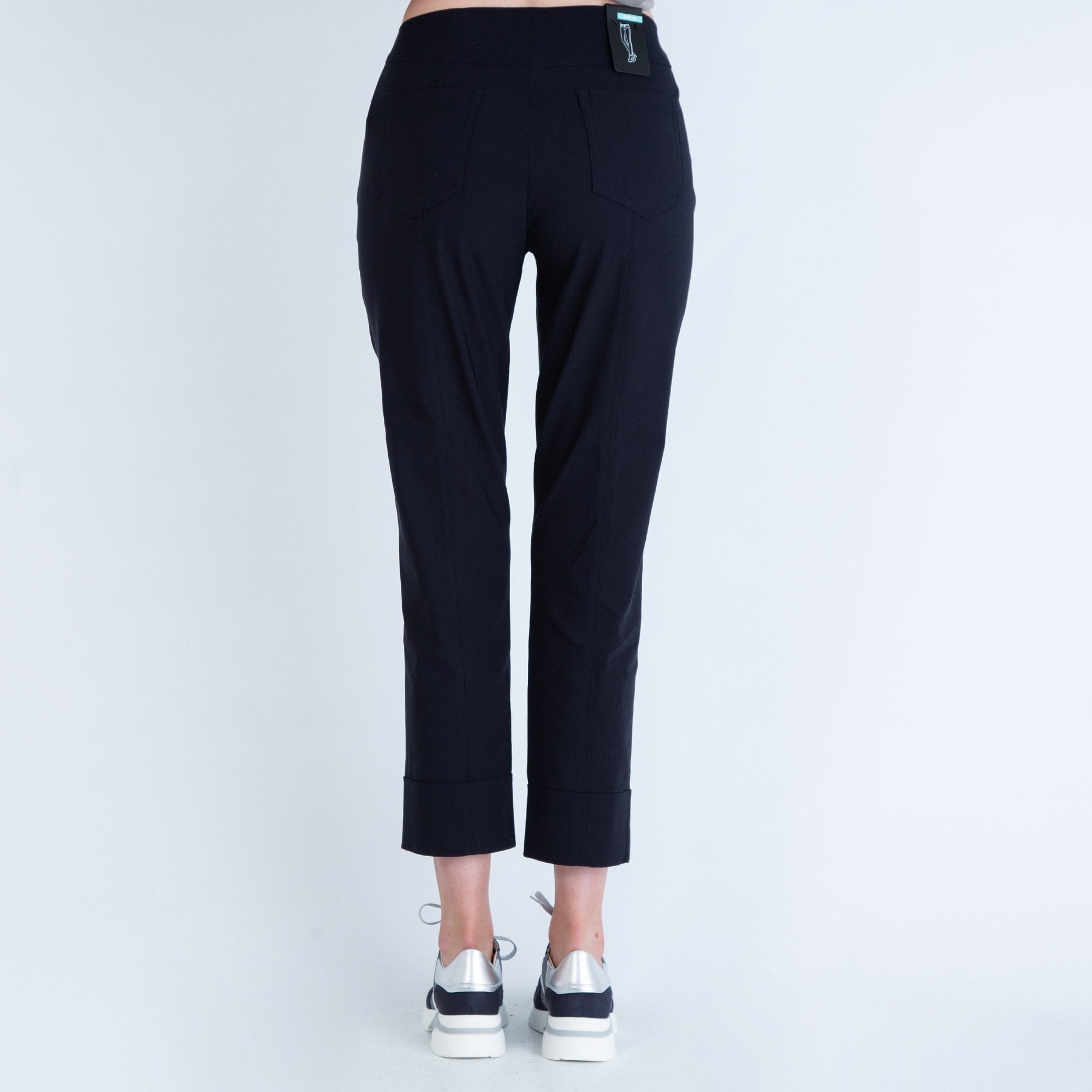 Robell Bella 09 68Cm Pull On Pant With Turn Up In Navy 51568 5499