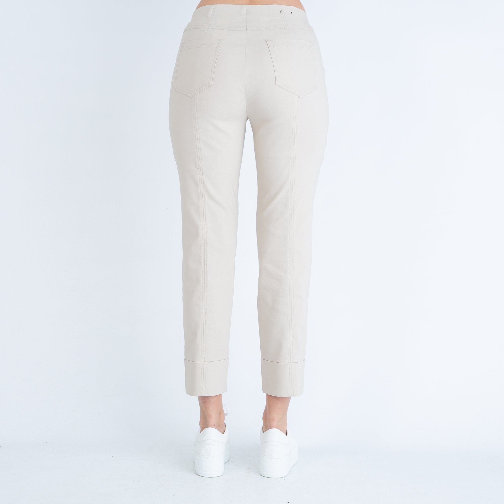 Robell Bella 09 Slim Cropped Pull On Trouser Sand 14