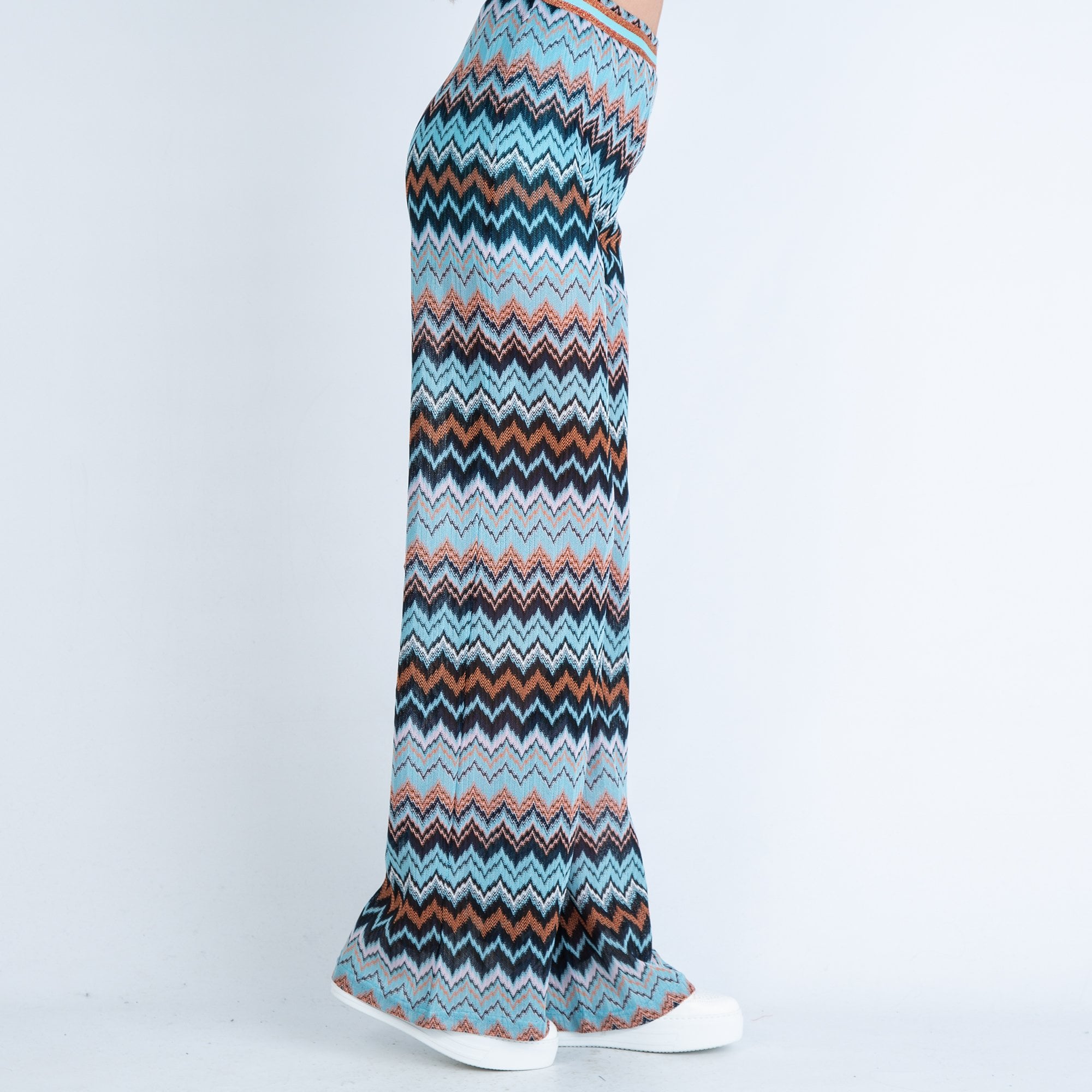 Rino & Pelle Verity Zigzag Knitted Flared Pant Blue