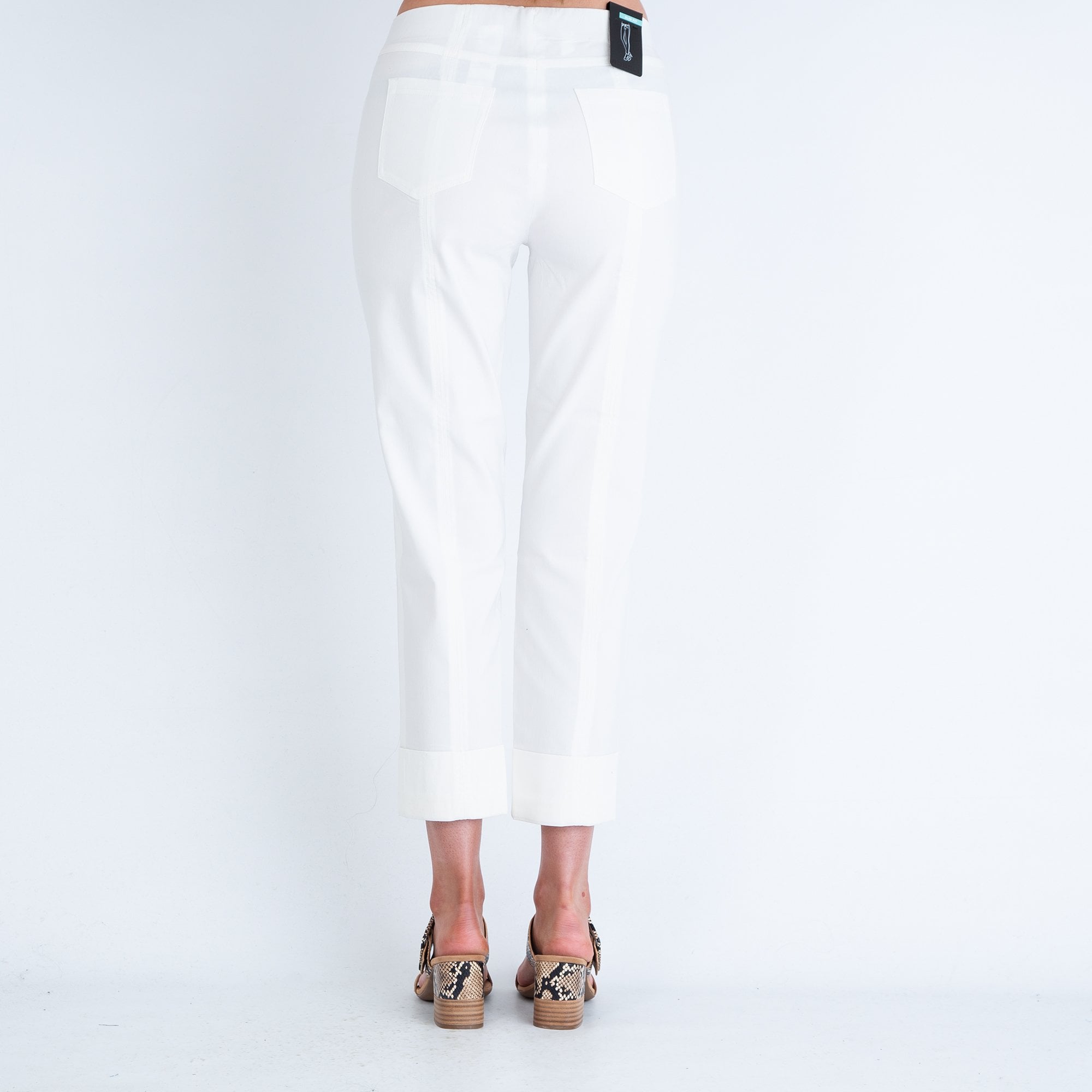 Robell Bella 09 Slim Cropped Pull On Trouser Cream 111
