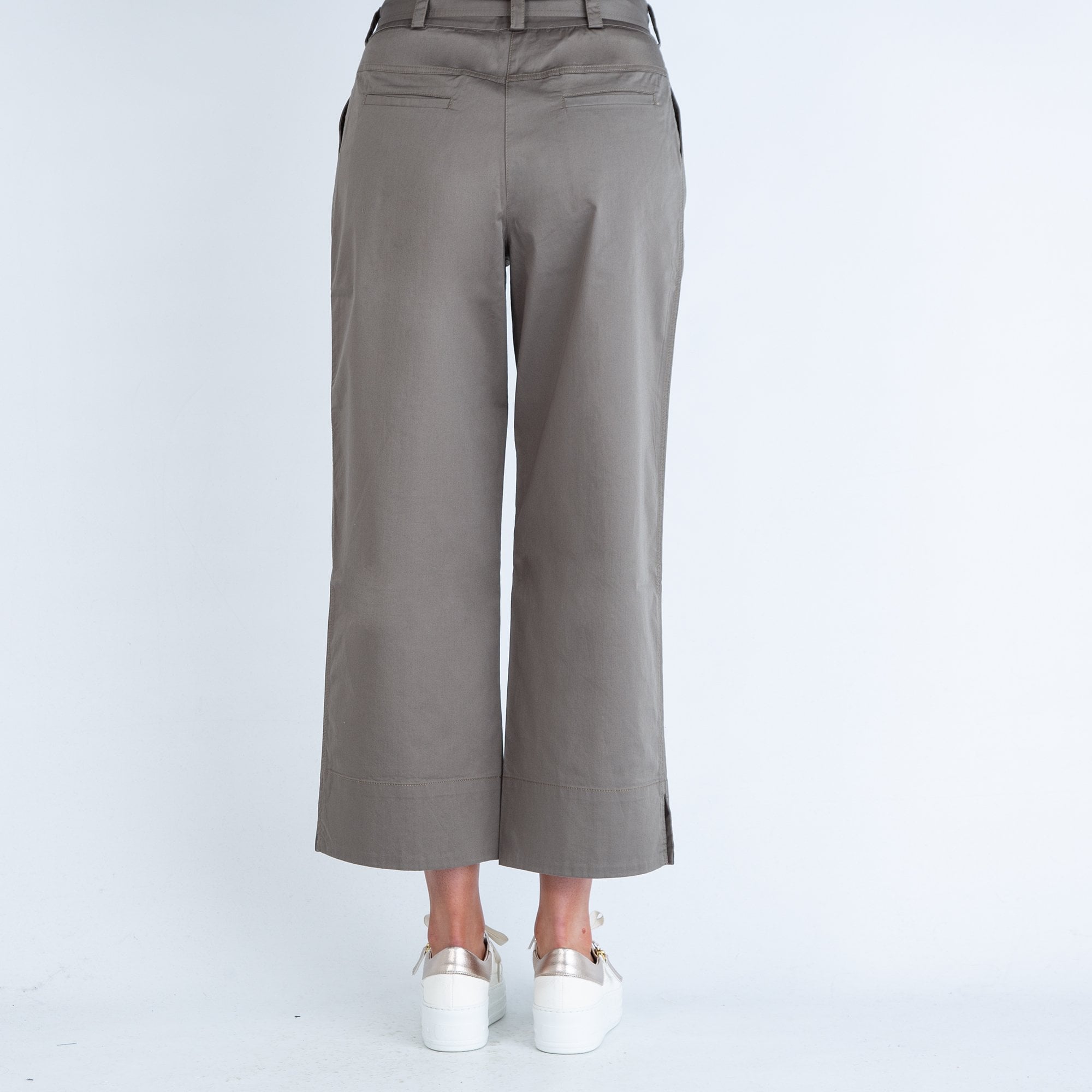 Eve in Paradise Melissa Cotton Belted Culotte Trouser Khaki