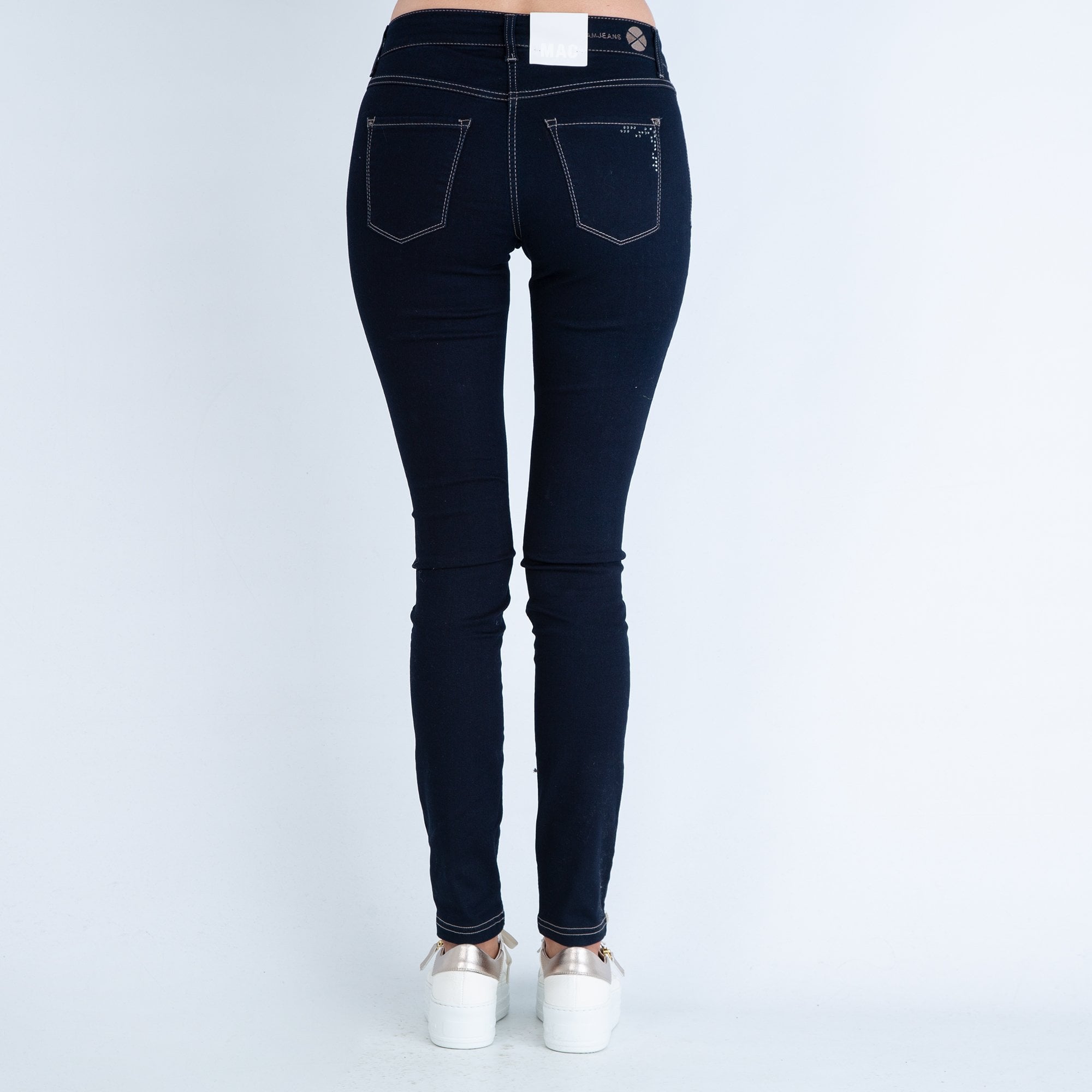 Mac Diamante Pocket Skinny Jeans Dark Blue 32L