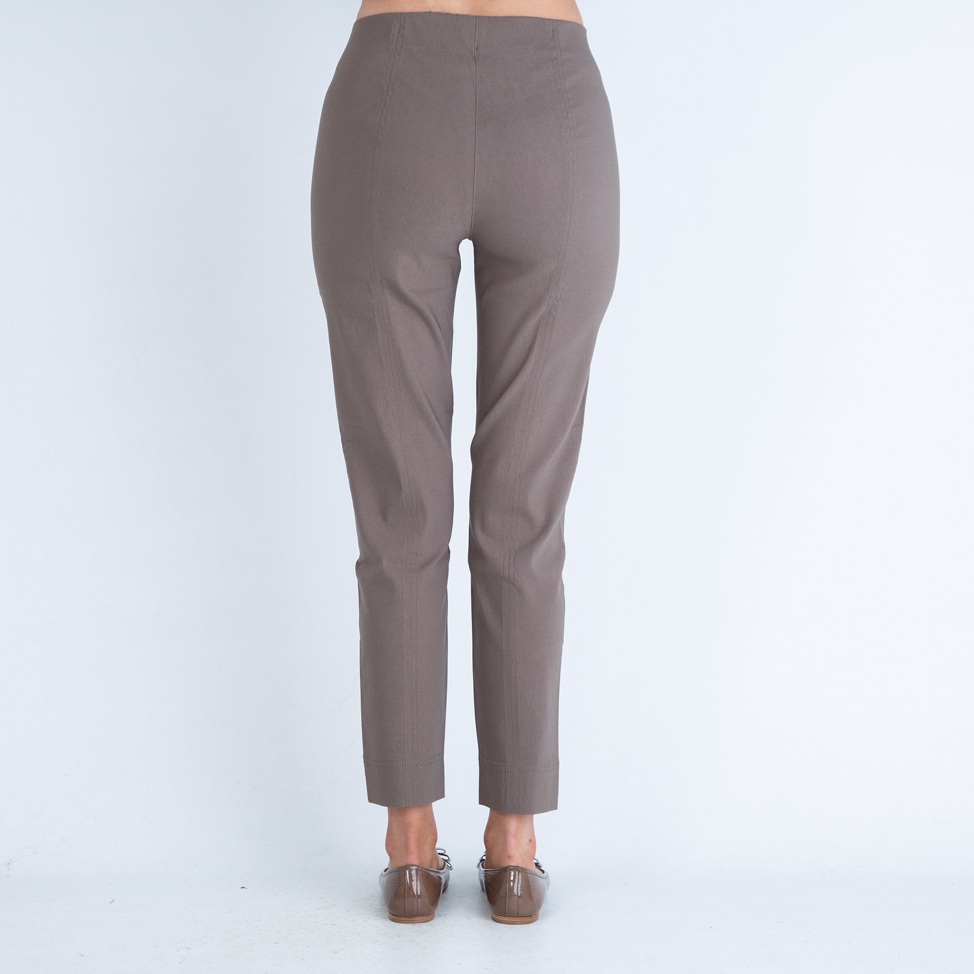 Simclan Narrow Leg Back Seam Trouser Walnut 2464-045