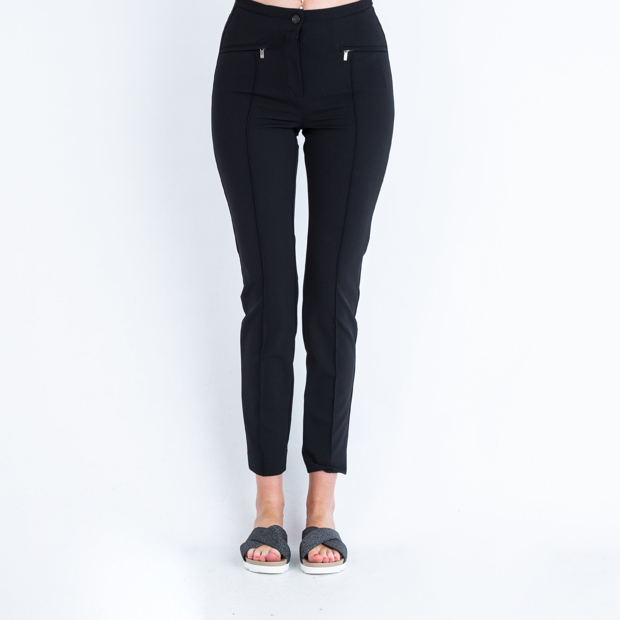 Riani Smart Seamed Trouser With Zip Pockets Black