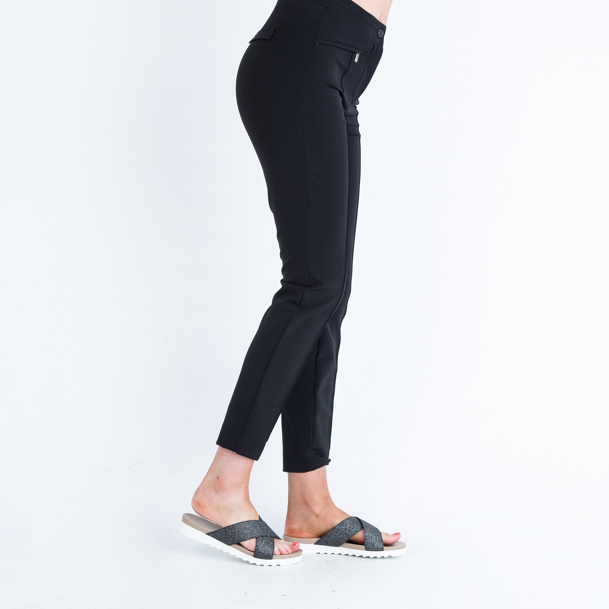 Riani Smart Seamed Trouser With Zip Pockets Black