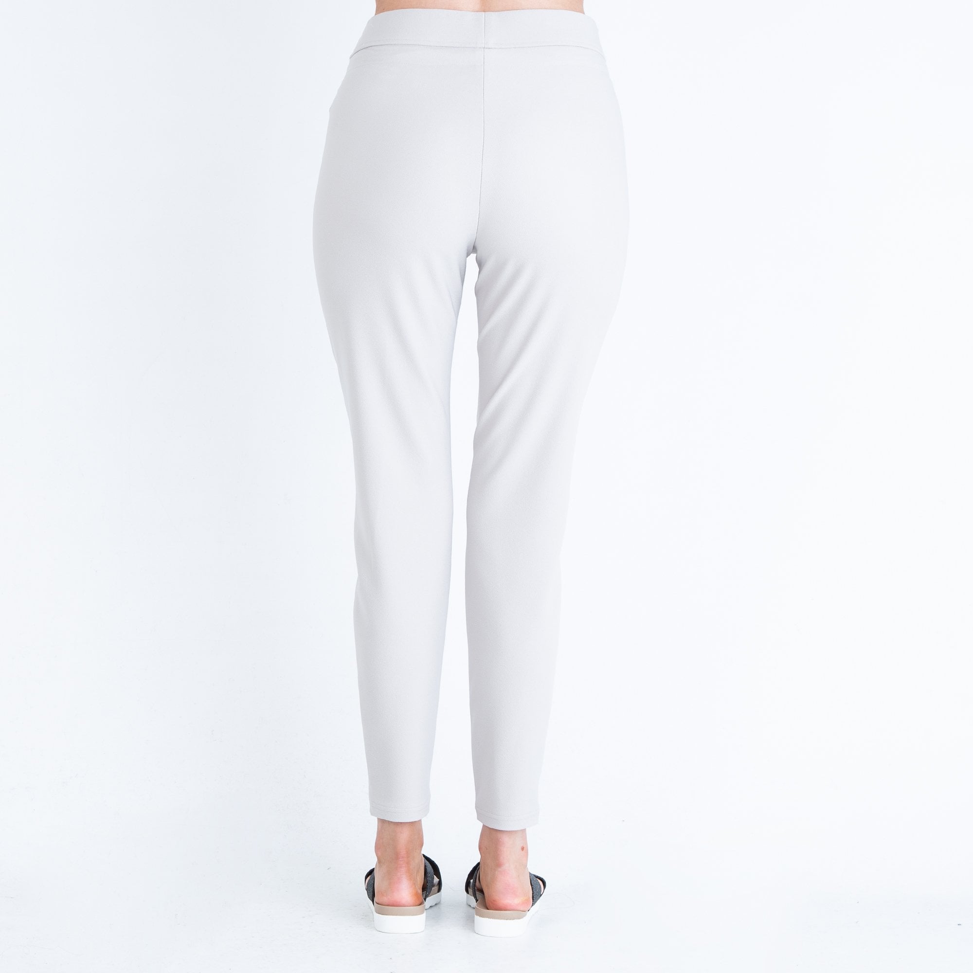 Robell Hygge Tie Waist Elastic Waist Pull On Stretch Trouser Stone 14