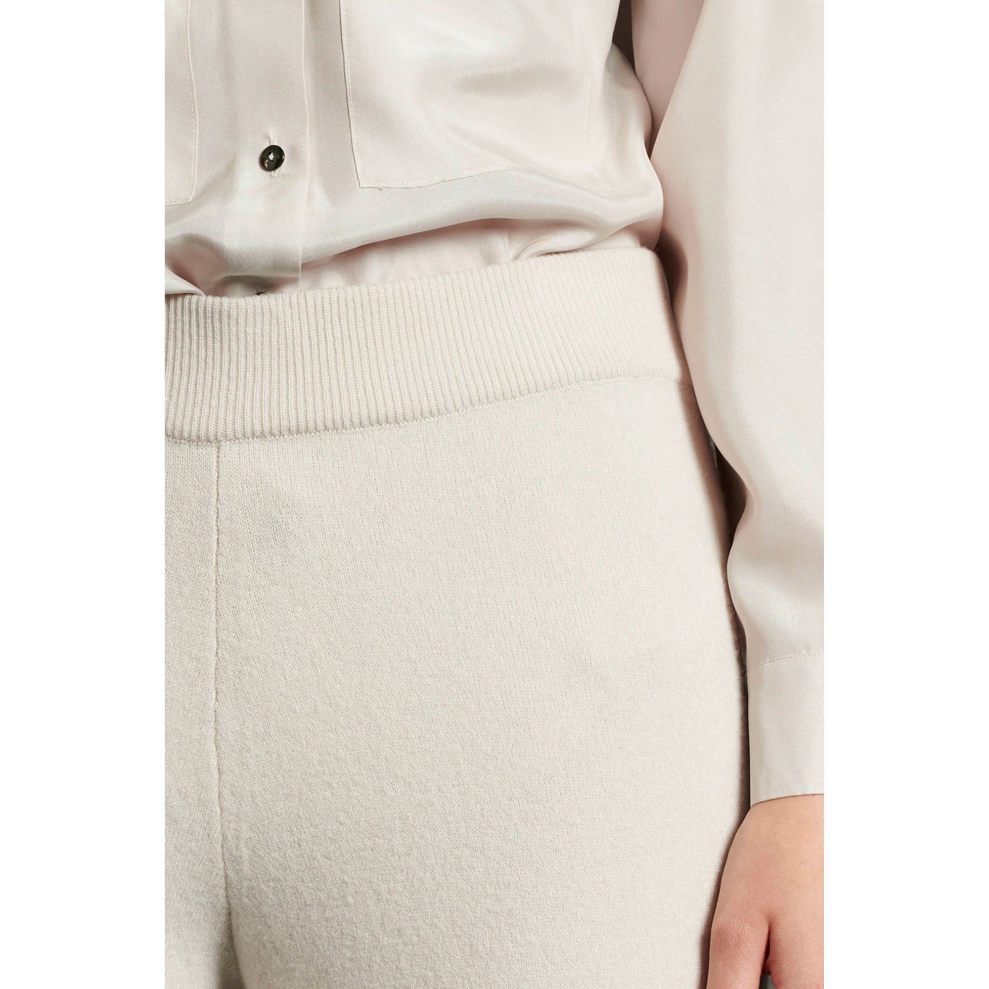 Luisa Cerano Wide Leg Elastic Waist Lounge Joggers Oyster