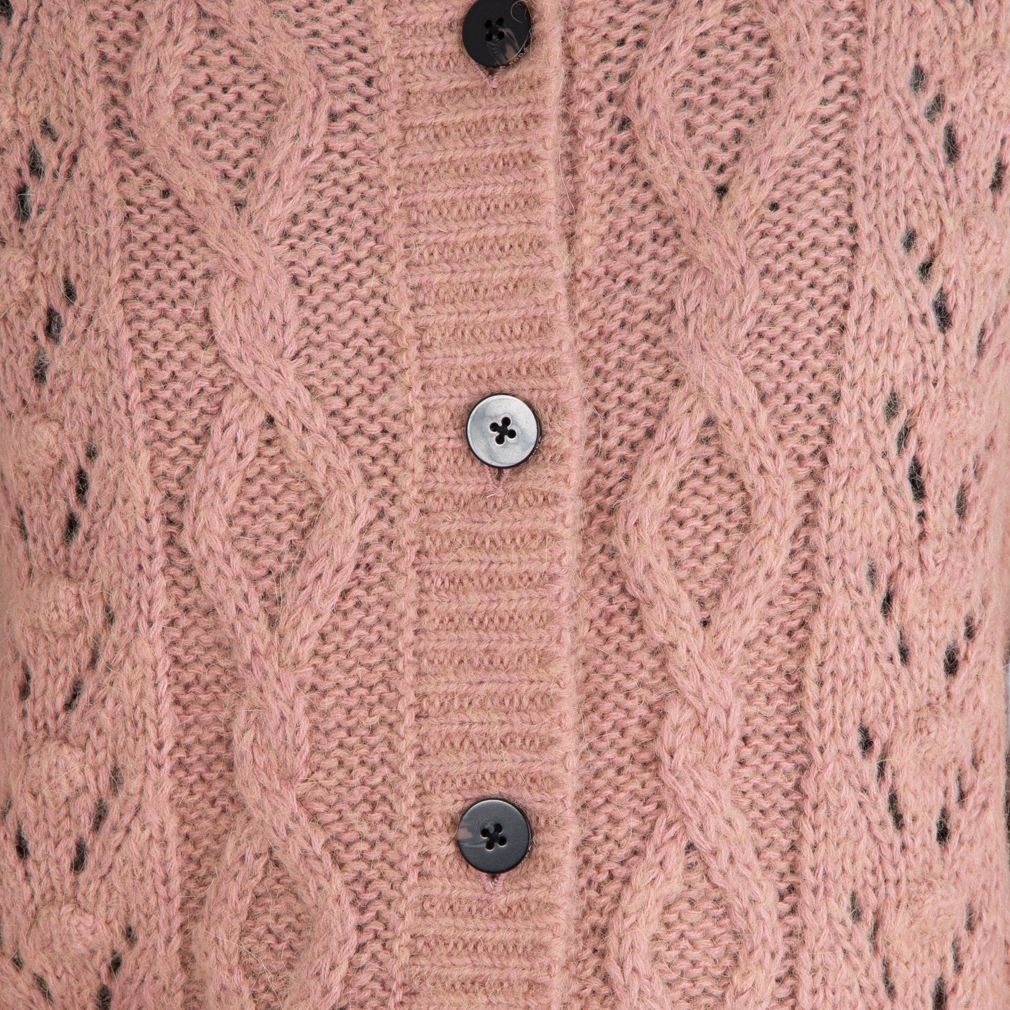 Scotch & Soda Cable Knit Balloon Sleeve Button Down Cardigan Rose Pink