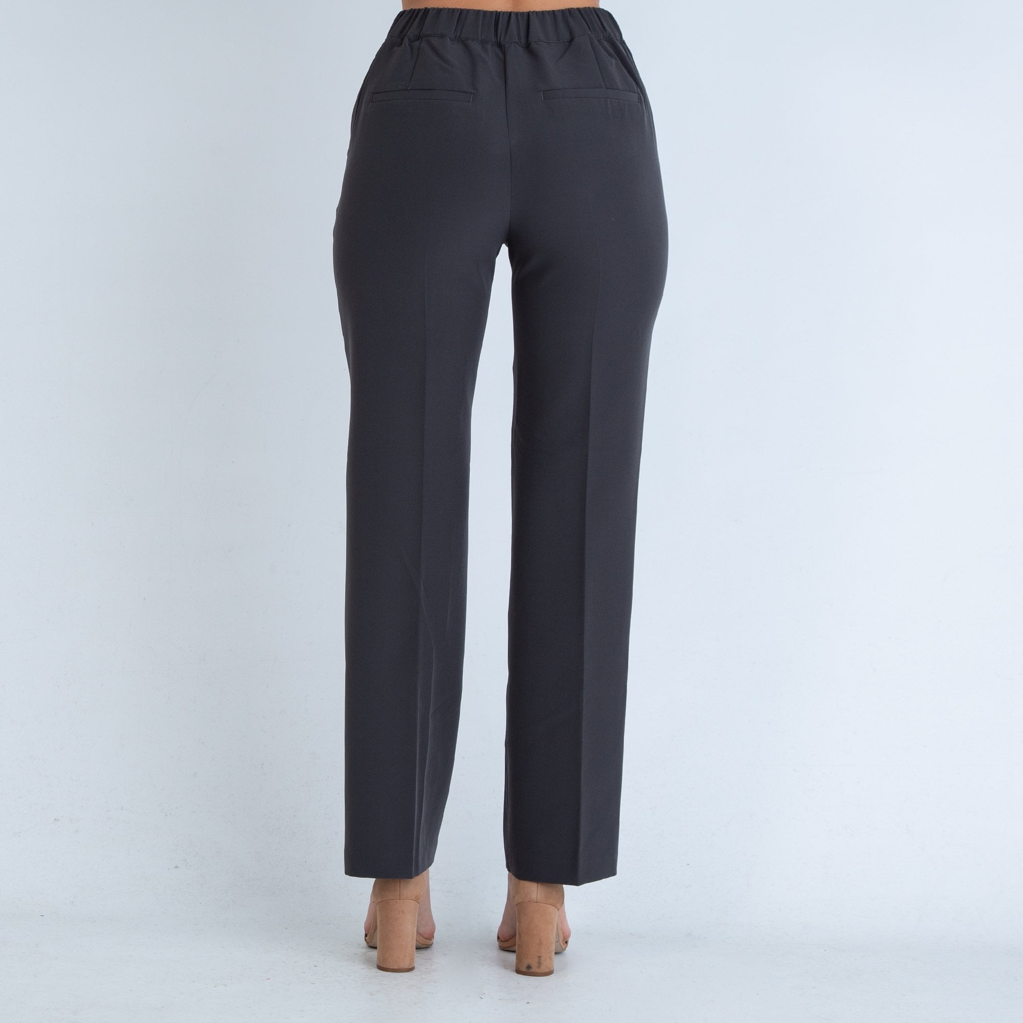 Herzens Angelegenheit Smart Pull On Trouser With Elastic Back Waist Anthracite