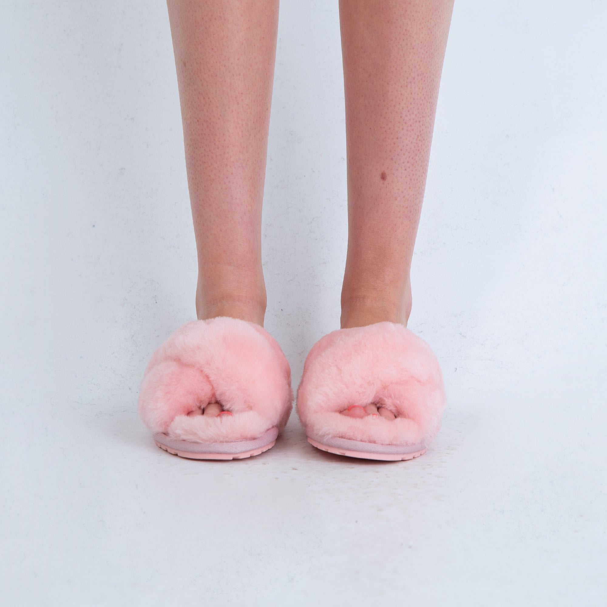 Emu Australia Mayberry Crossover Fluffy Slipper Baby Pink