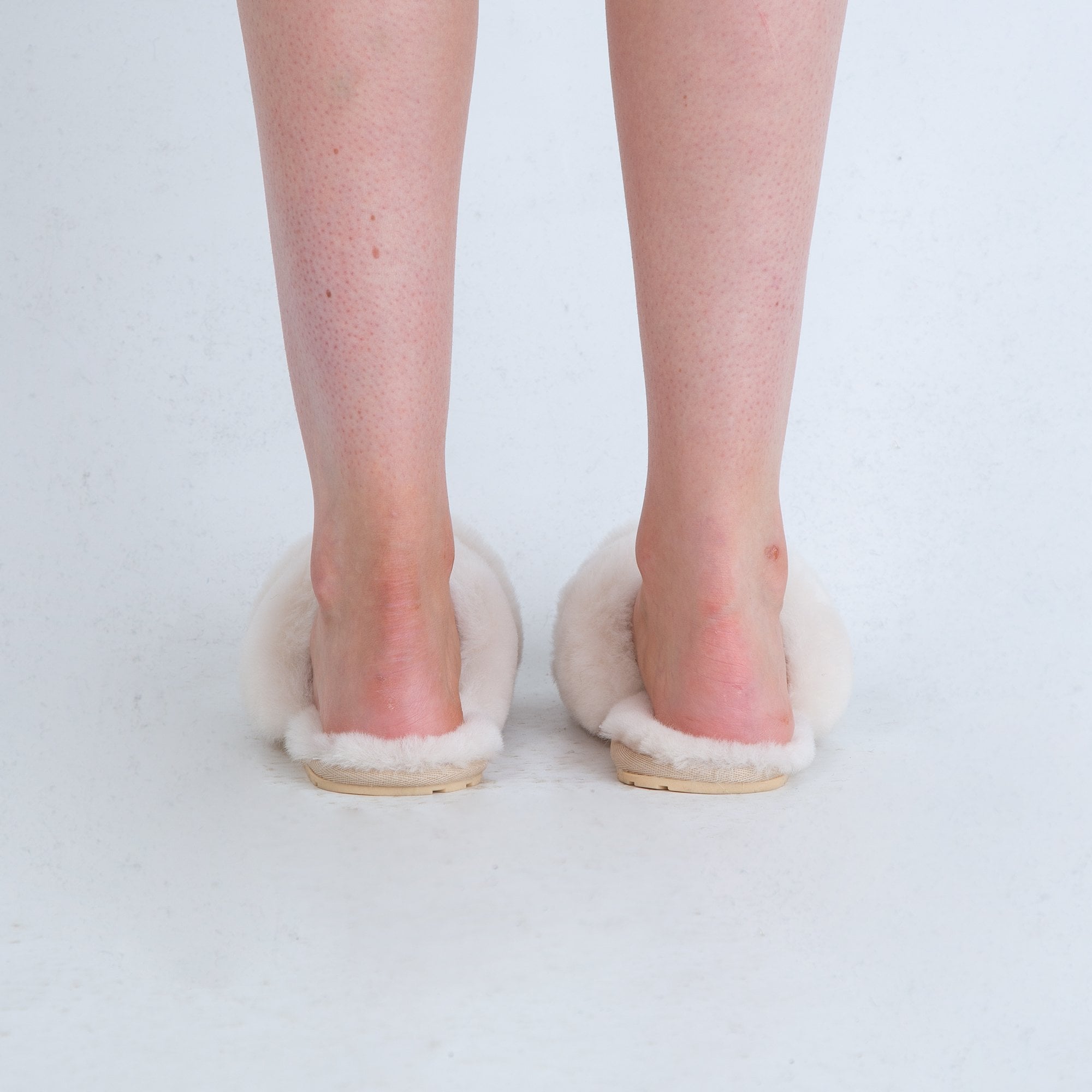 Emu Australia Mayberry Cross Front Fur Slipper Cream