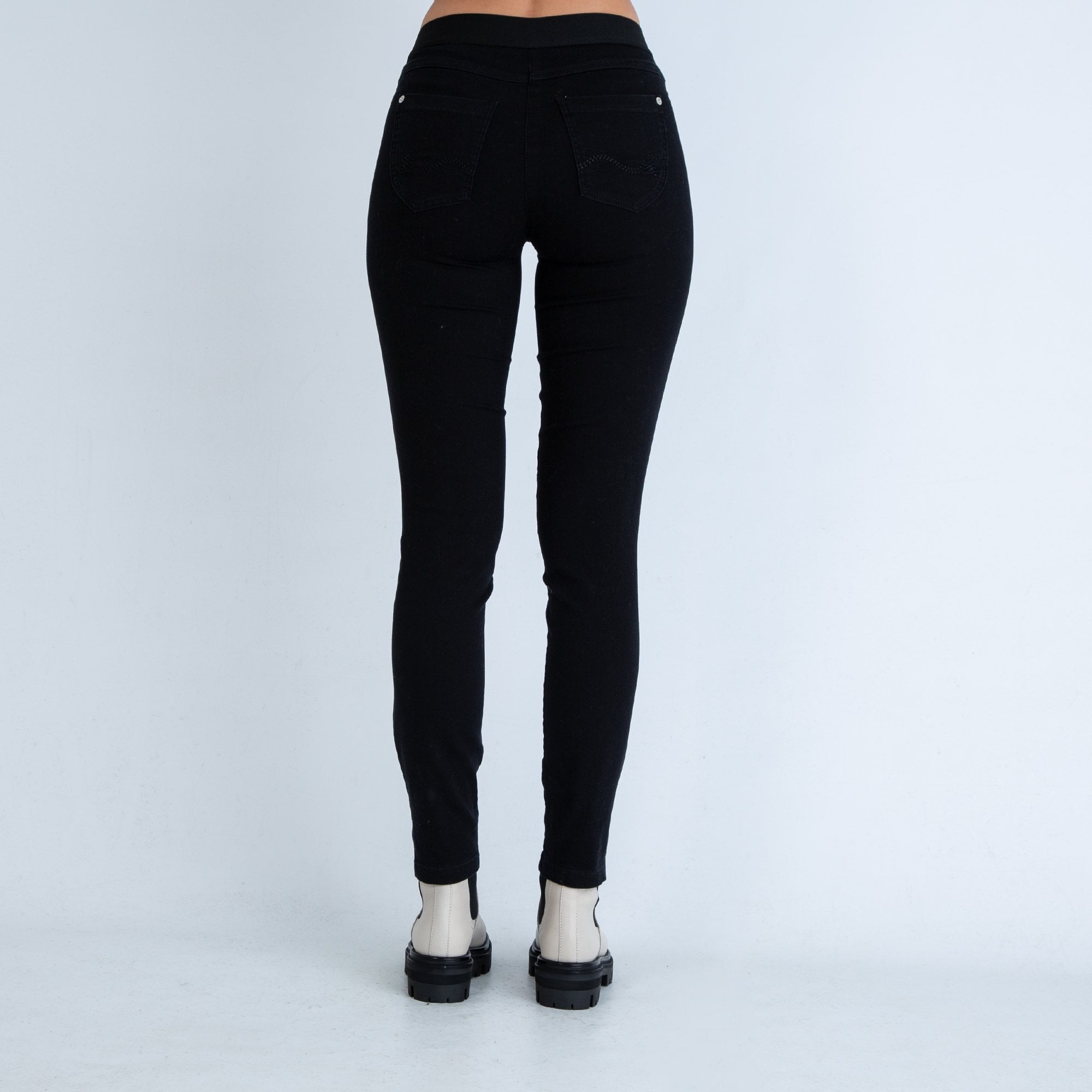 Robell Elastic Waist Pull On Slim Fit Jegging Black 90