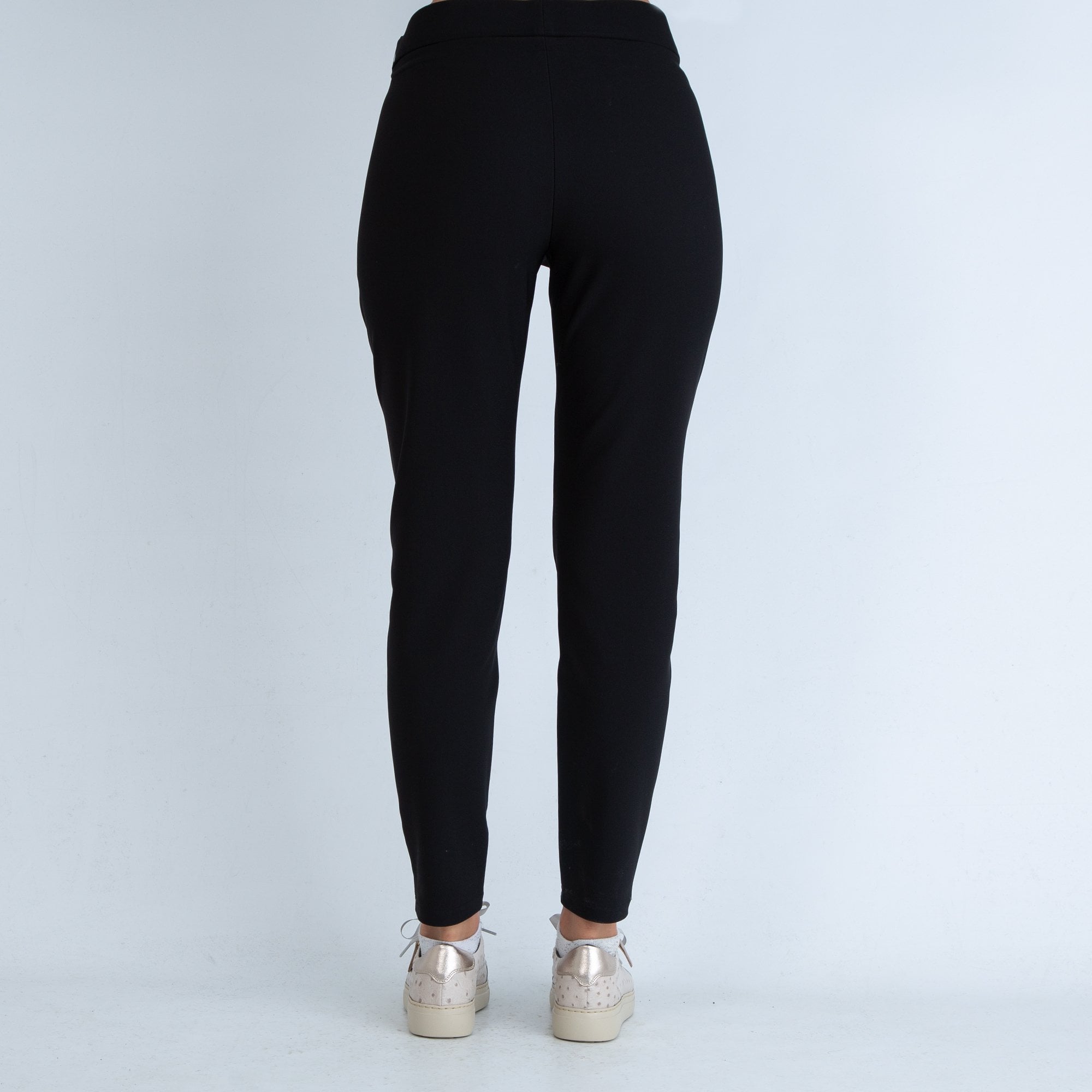 Robell Tie Waist Elastic Waist Pull On Stretch Trouser Black 90