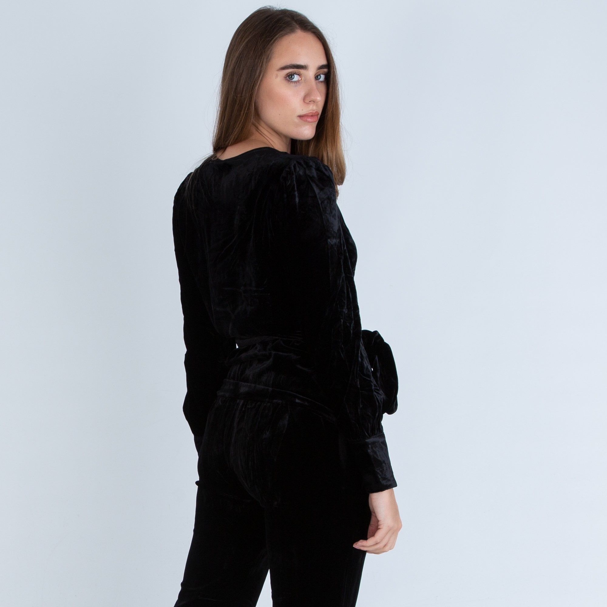 Dea Kudibal Patricia Velvet Wrap Blouse Black