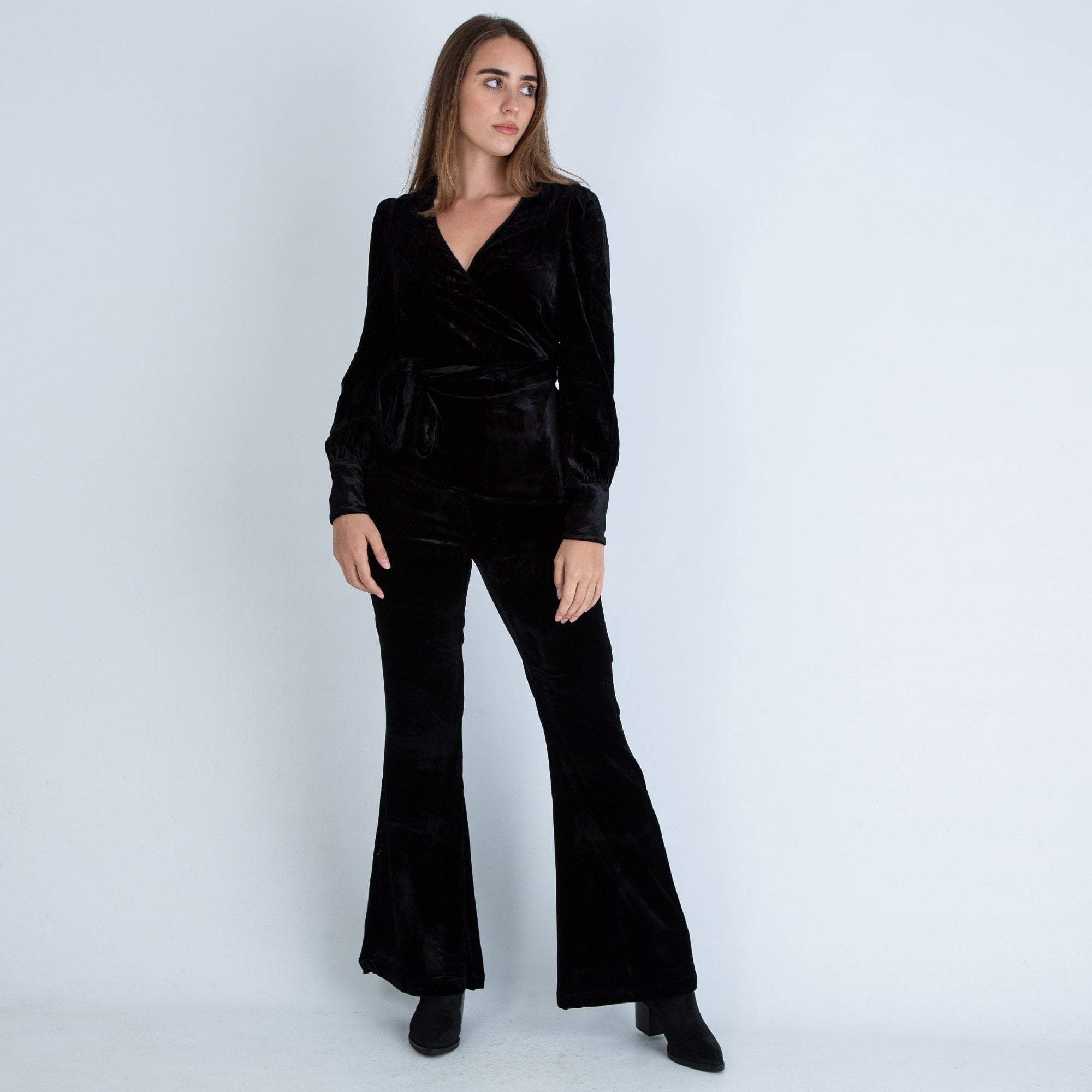 Dea Kudibal Patricia Velvet Wrap Blouse Black