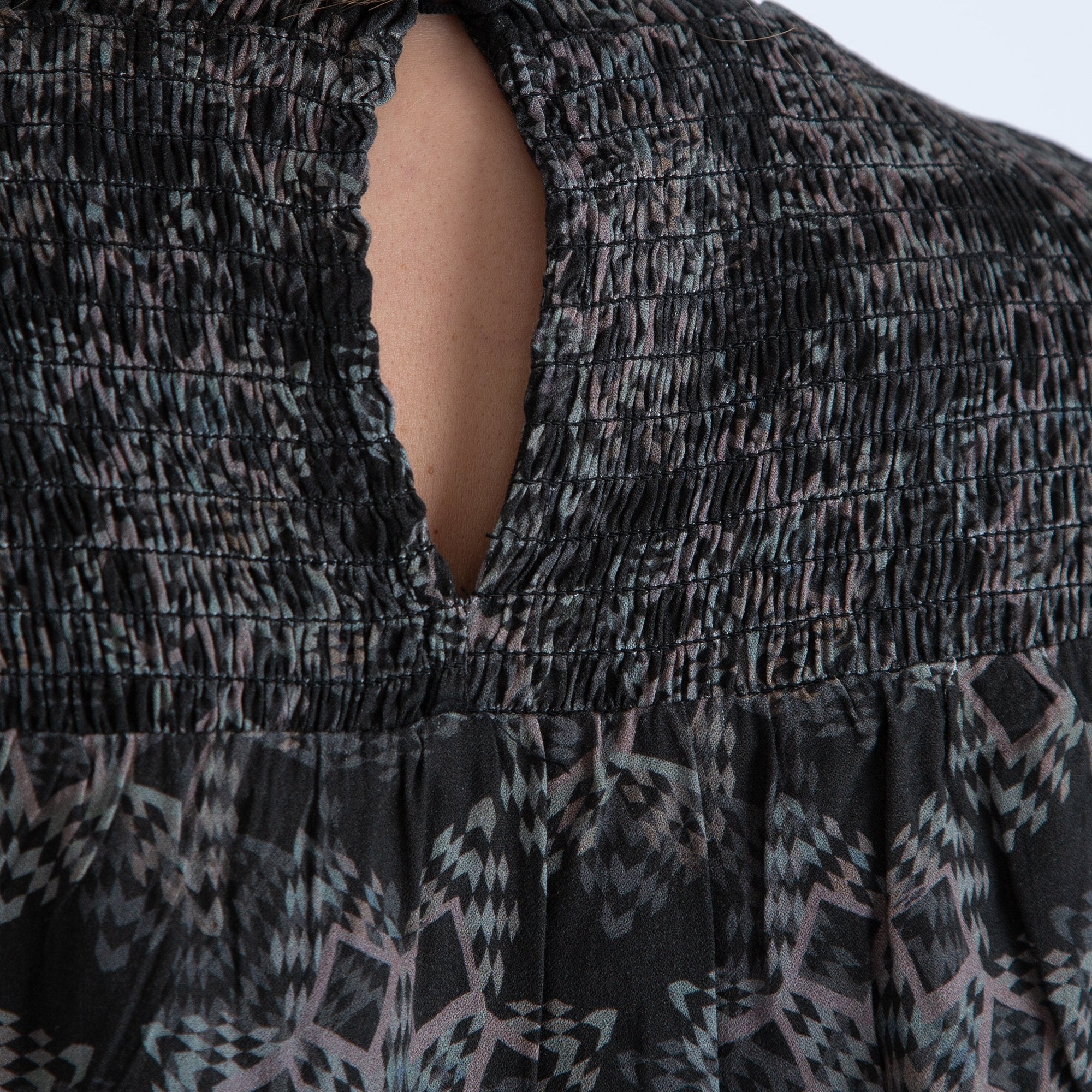 Dea Kudibal Eva Blouse With Elasticated Neck Army Green