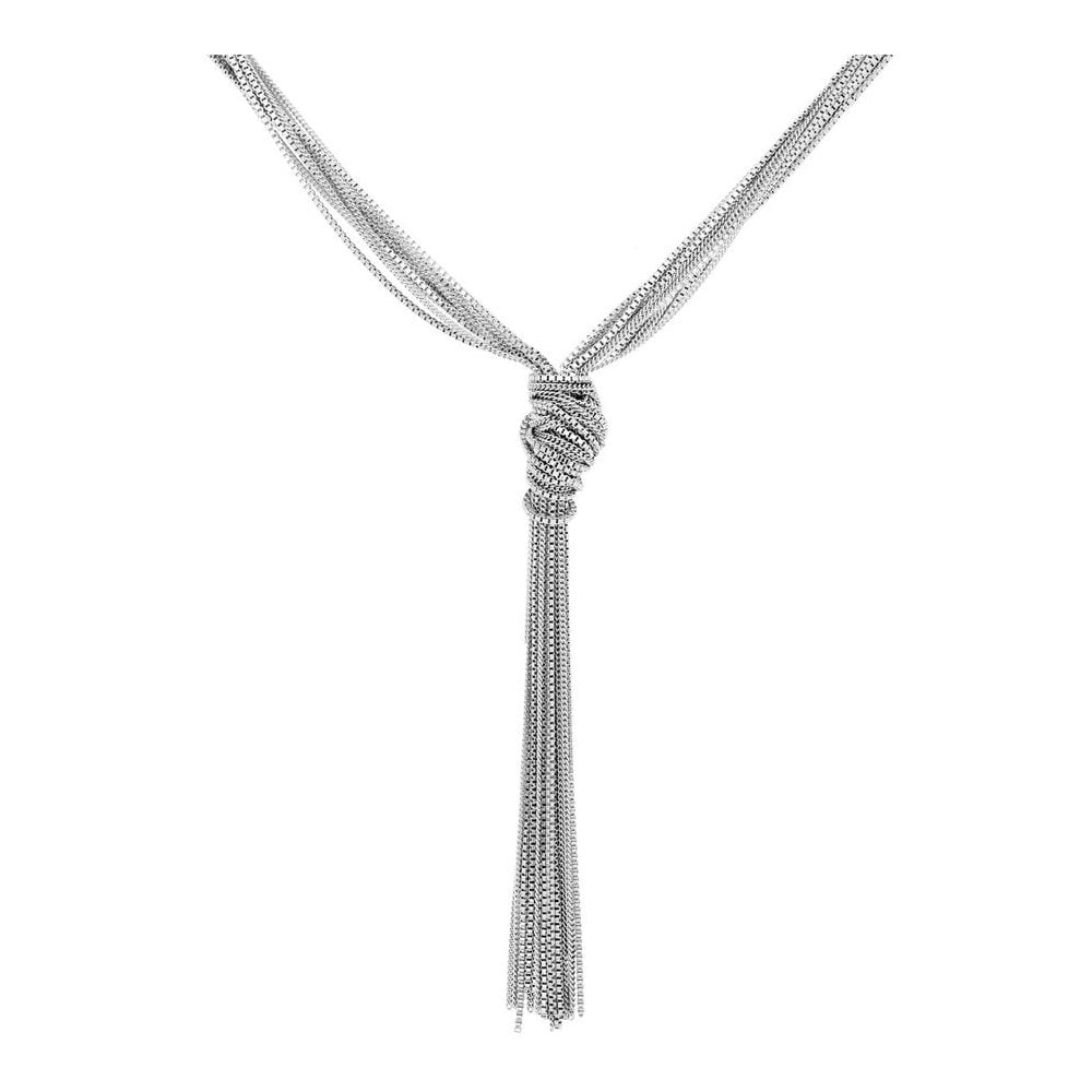 Bibi Bijoux x Kate Thornton Layered Chain Knot Necklace Silver